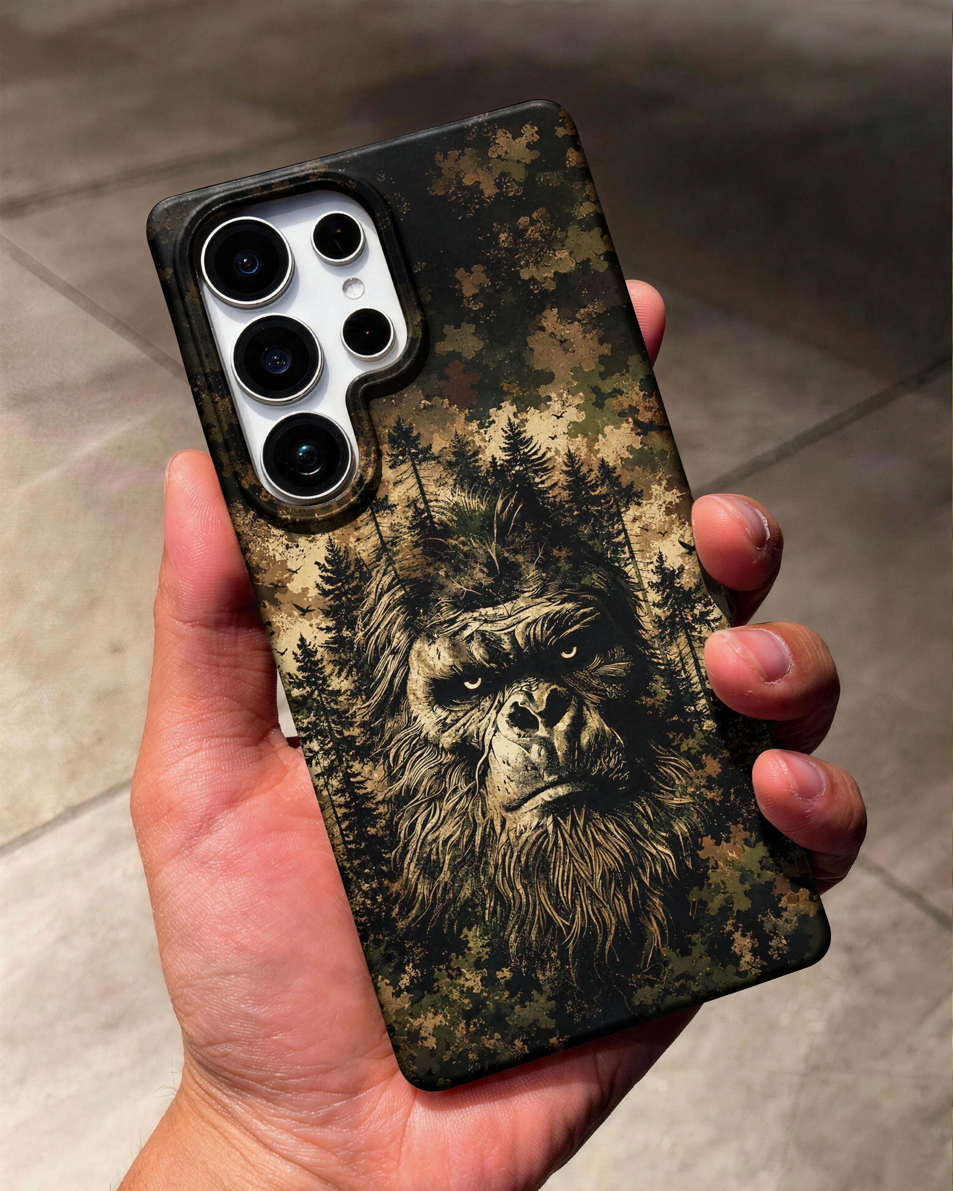 BIGFOOT IN THE FOREST CAMOUFLAGE PHONE CASE  - TLNT2105264