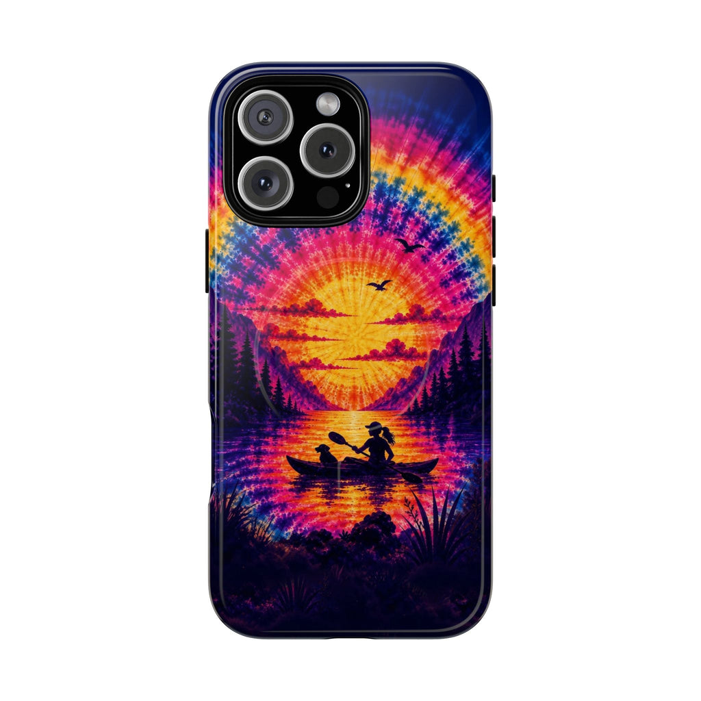 KAYAK LAKE DAY WITH DOG SUNSET MAGNETIC PHONE CASE - TLHG2406262