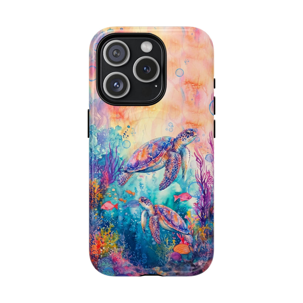 TWO SEA TURTLES UNDERSEA MAGNETIC PHONE CASE  - TLHN1805264