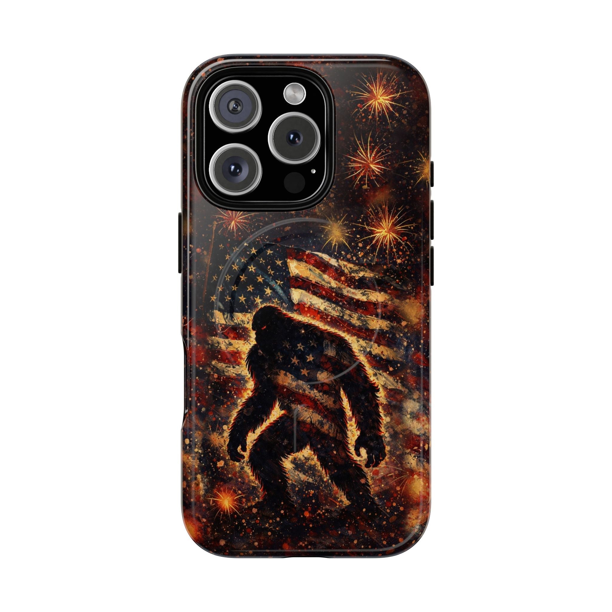 BIGFOOT STARS AND STRIPES GRUNGE ART MAGNETIC  PHONE CASE  - TLHN2004264