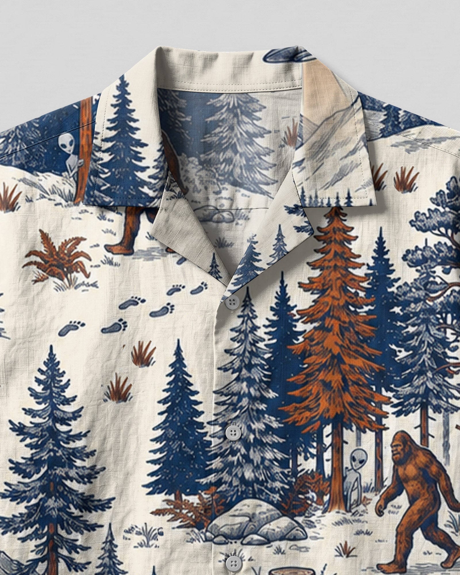 BIGFOOT ALIEN UFO CAMP SHIRT - TLHN2306263