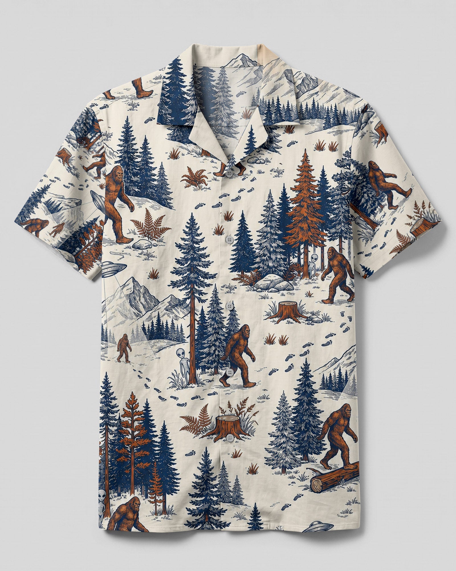 BIGFOOT ALIEN UFO CAMP SHIRT - TLHN2306263