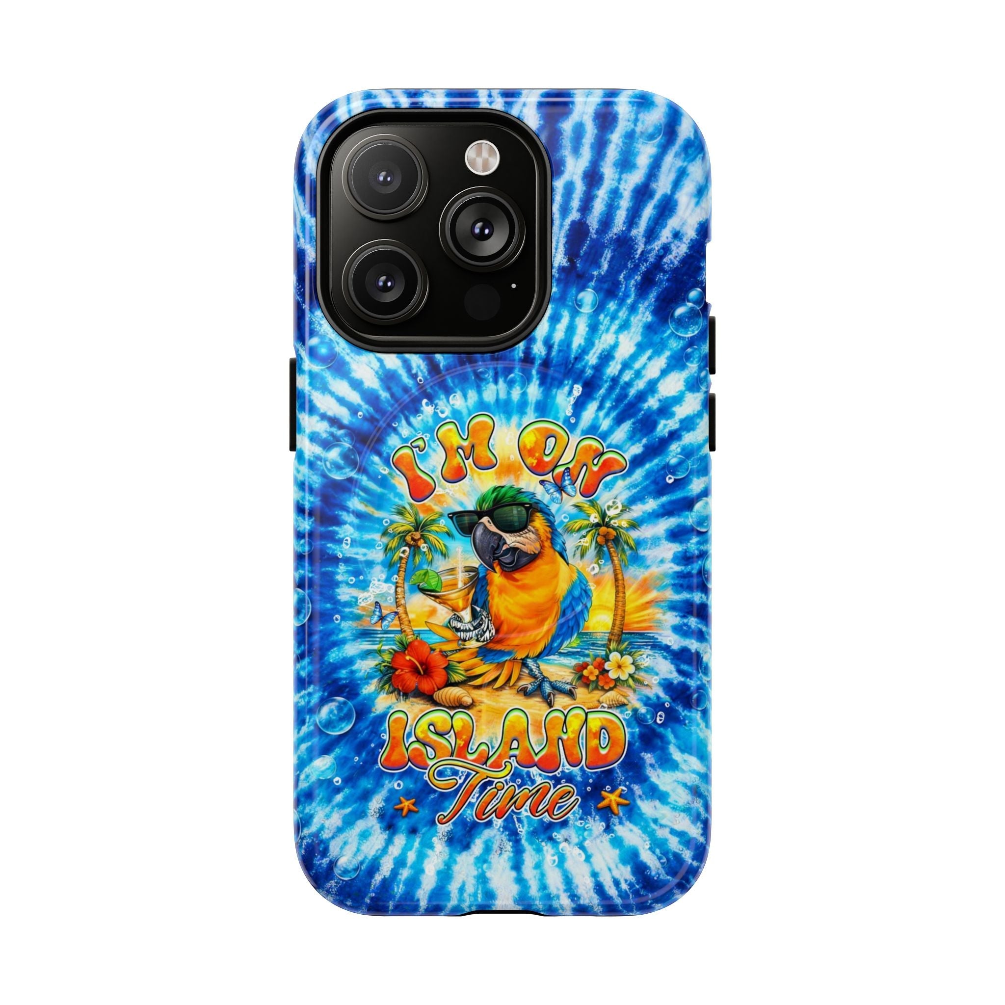 I'M ON ISLAND TIME PARROT  MAGNETIC PHONE CASE  - TLHG1604261