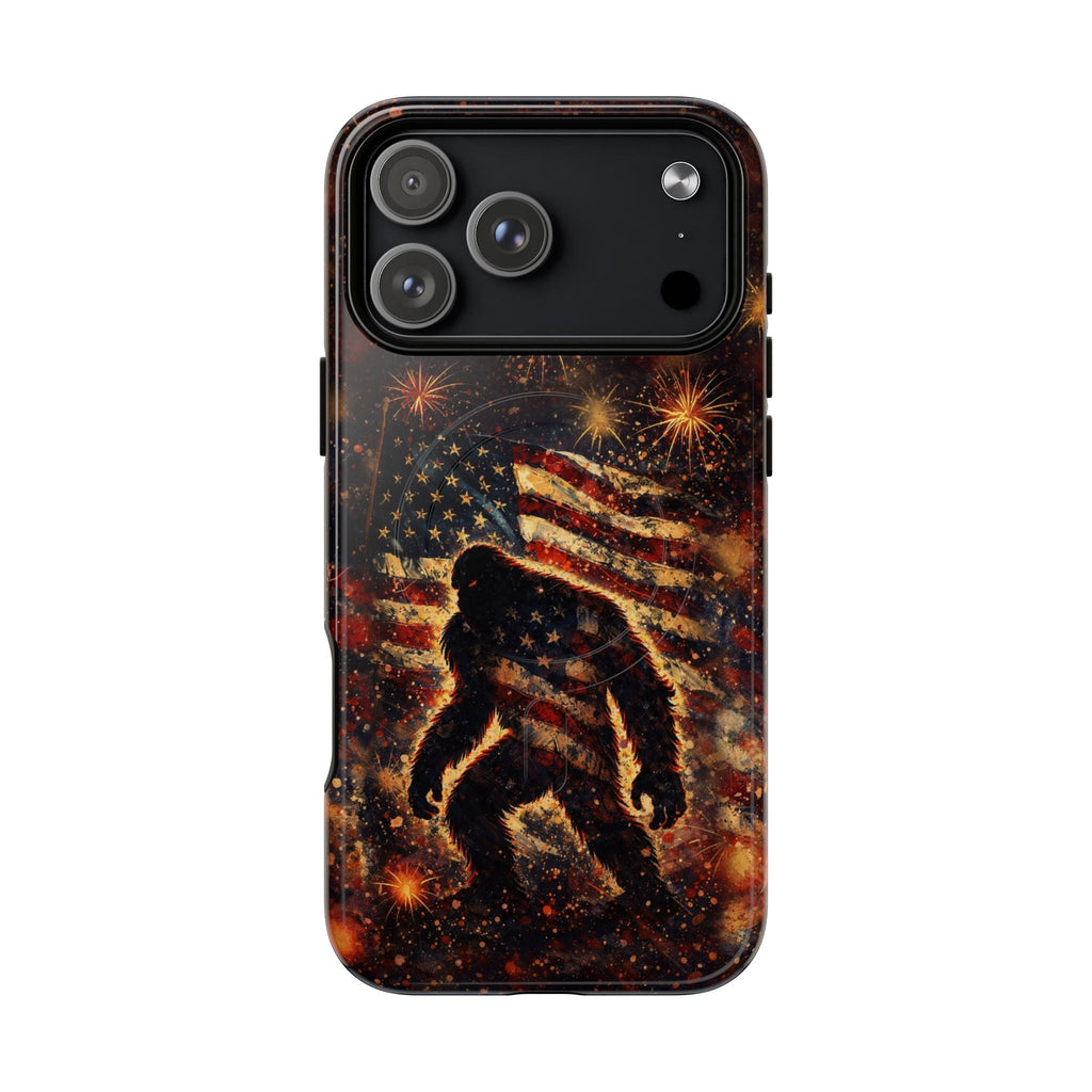 BIGFOOT STARS AND STRIPES GRUNGE ART MAGNETIC  PHONE CASE  - TLHN2004264