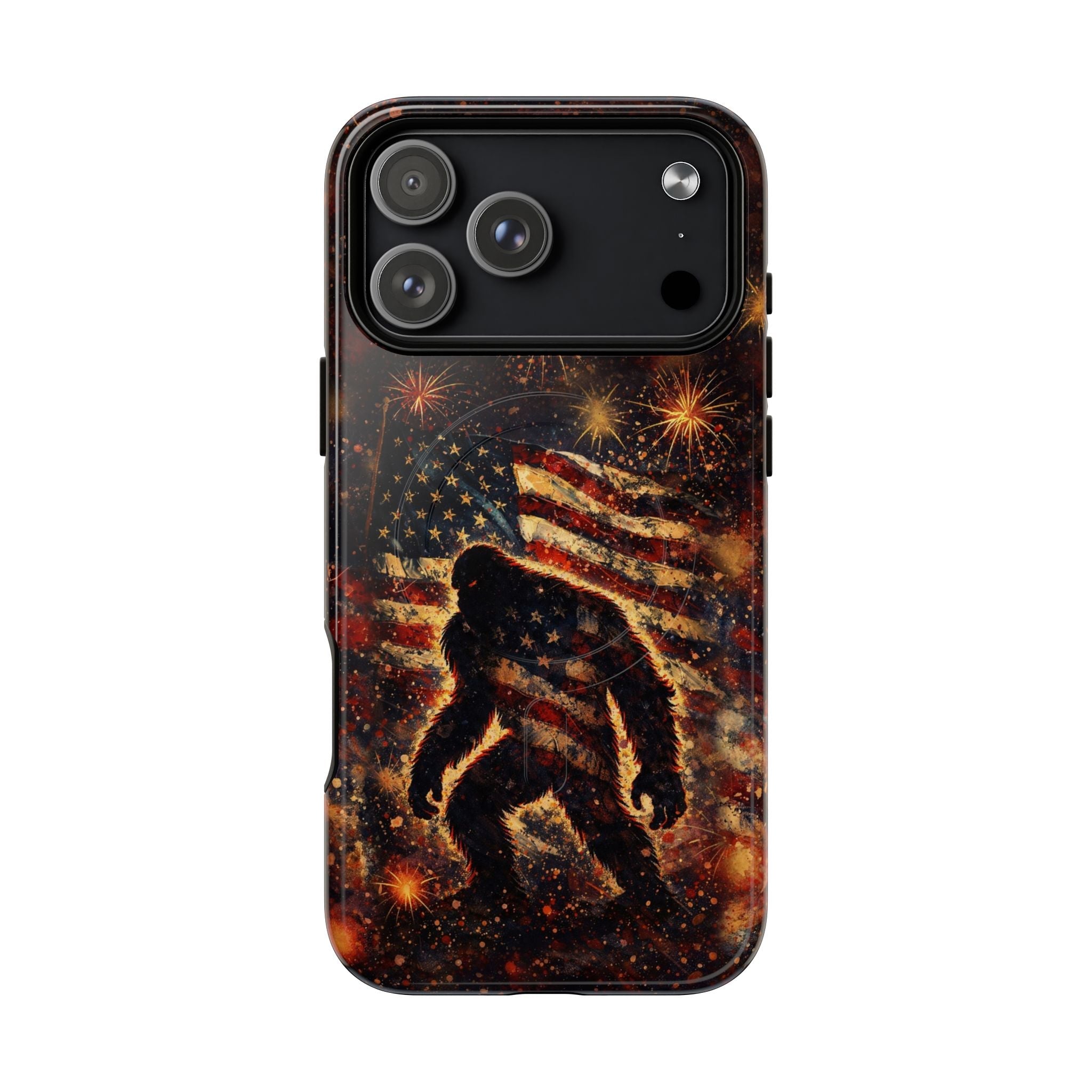 BIGFOOT STARS AND STRIPES GRUNGE ART MAGNETIC  PHONE CASE  - TLHN2004264