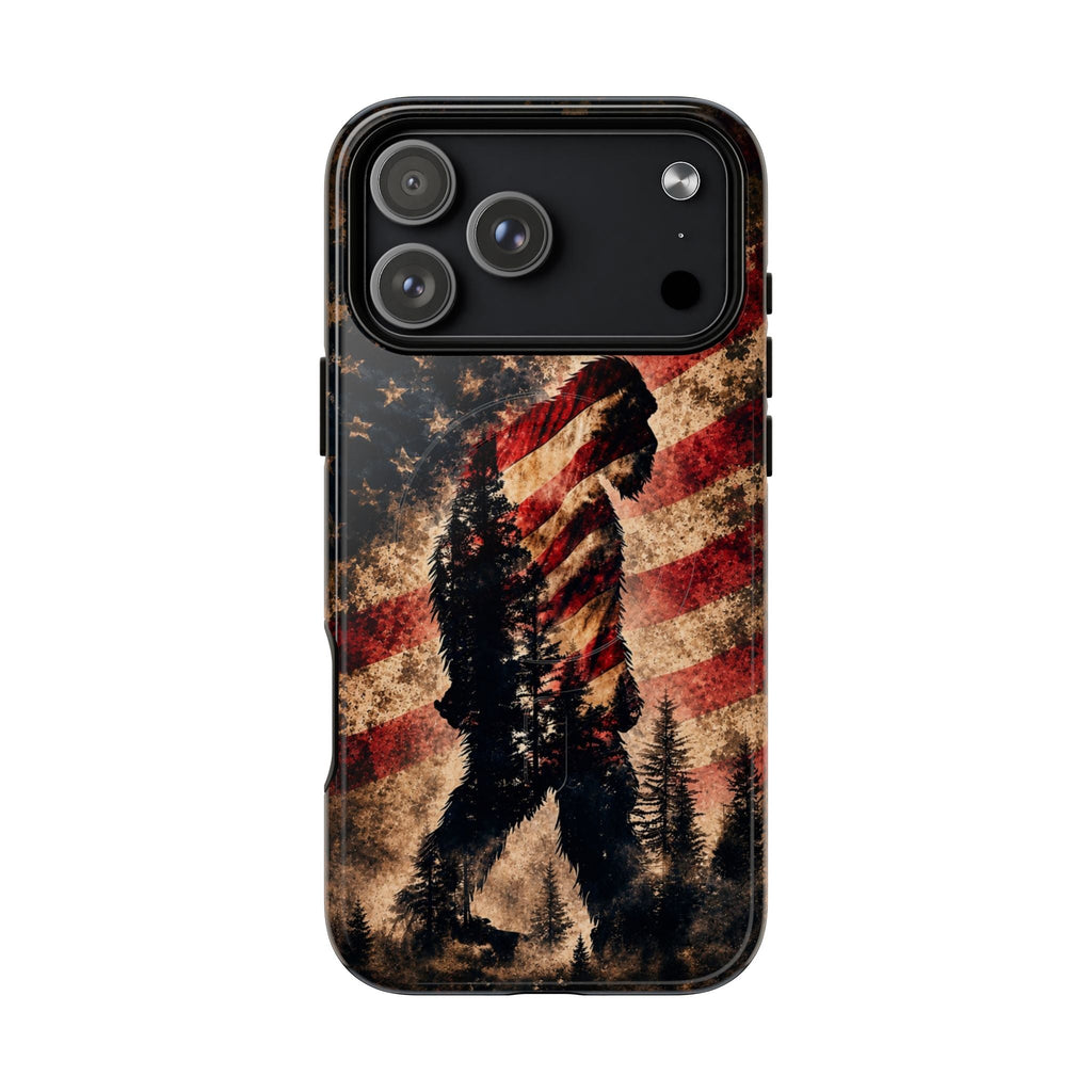 BIGFOOT IN THE FOREST STARS & STRIPES MAGNETIC PHONE CASE  - TLHN2105264
