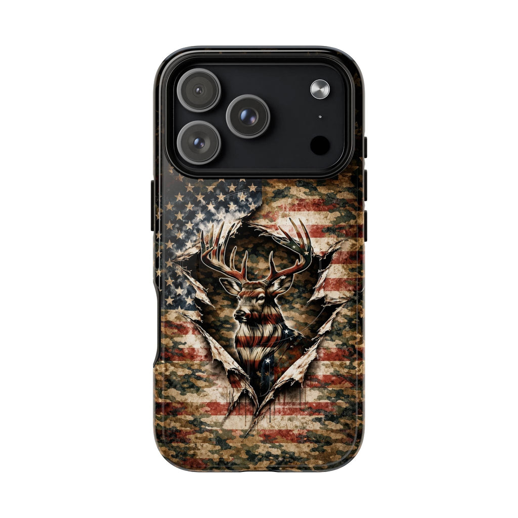 GRUNGE STARS AND STRIPES DEER HUNTING MAGNETIC  PHONE CASE  - TLNT0605262