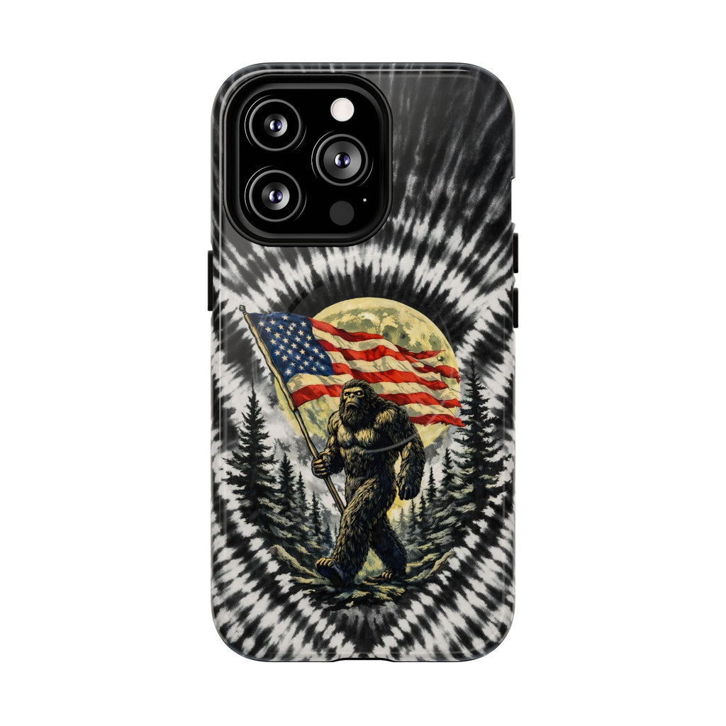 BIGFOOT WITH FLAG MOON SWIRL MAGNETIC PHONE CASE  - TLNT0805261