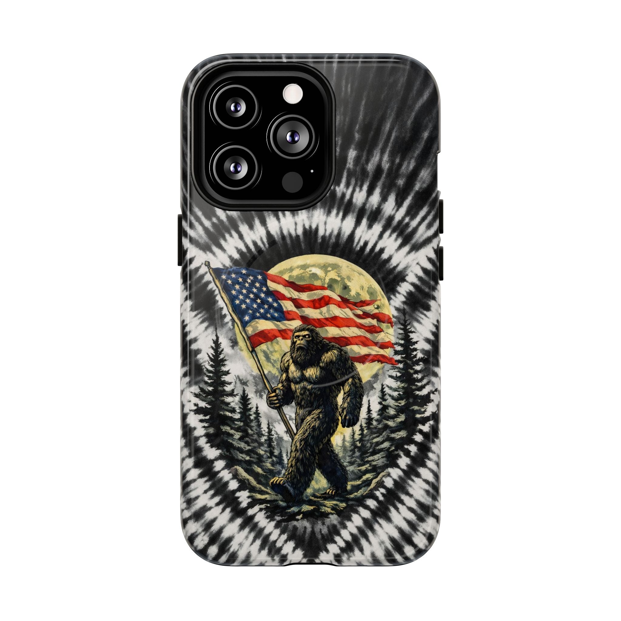 BIGFOOT WITH FLAG MOON SWIRL MAGNETIC PHONE CASE  - TLNT0805261