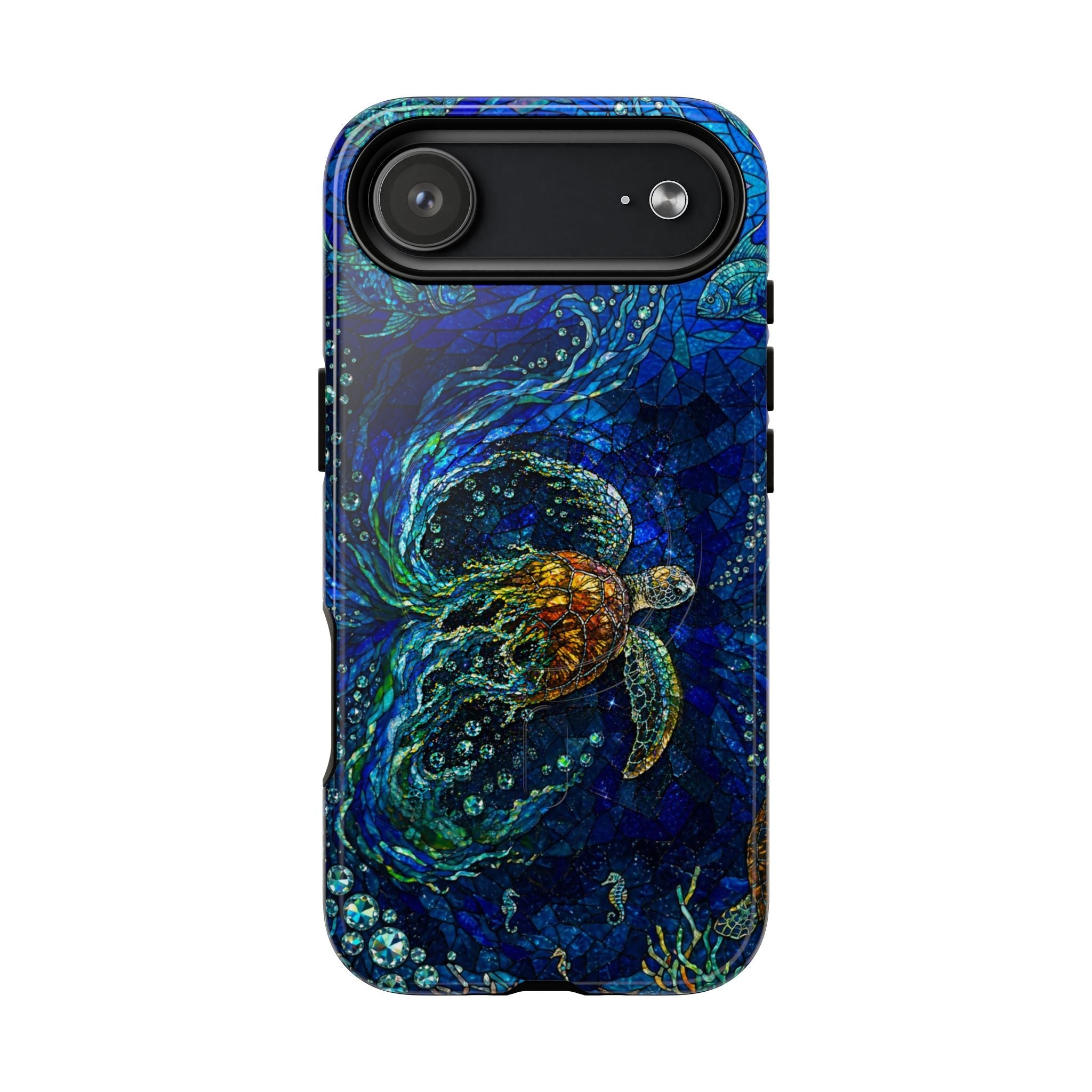 SEA TURTLE OCEAN STAINED GLASS PATTERN MAGNETIC  PHONE CASE  - TLTW2804263