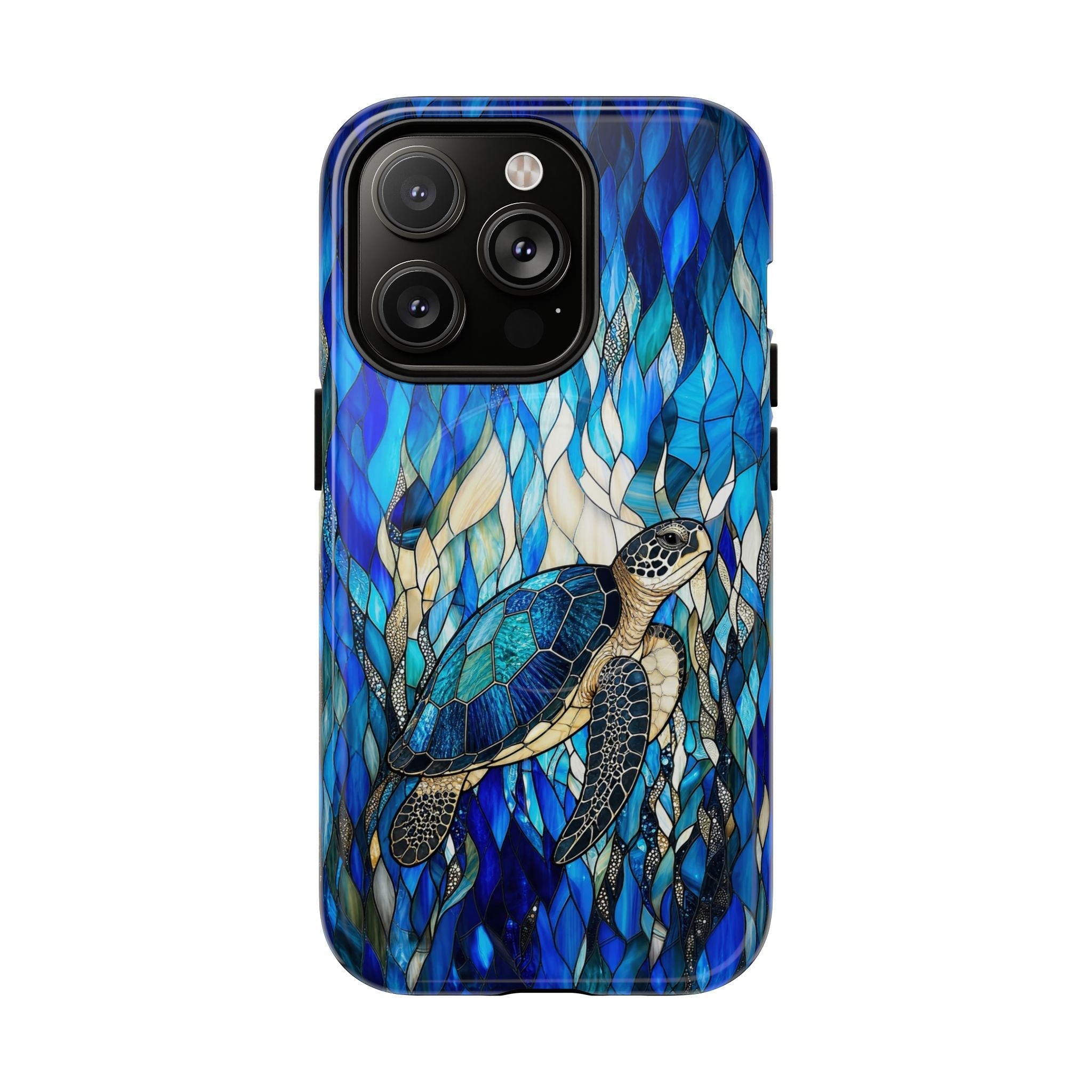 SEA TURTLE SWIMMING STAINED GLASS MAGNETIC PHONE CASE  - TLNT0505261