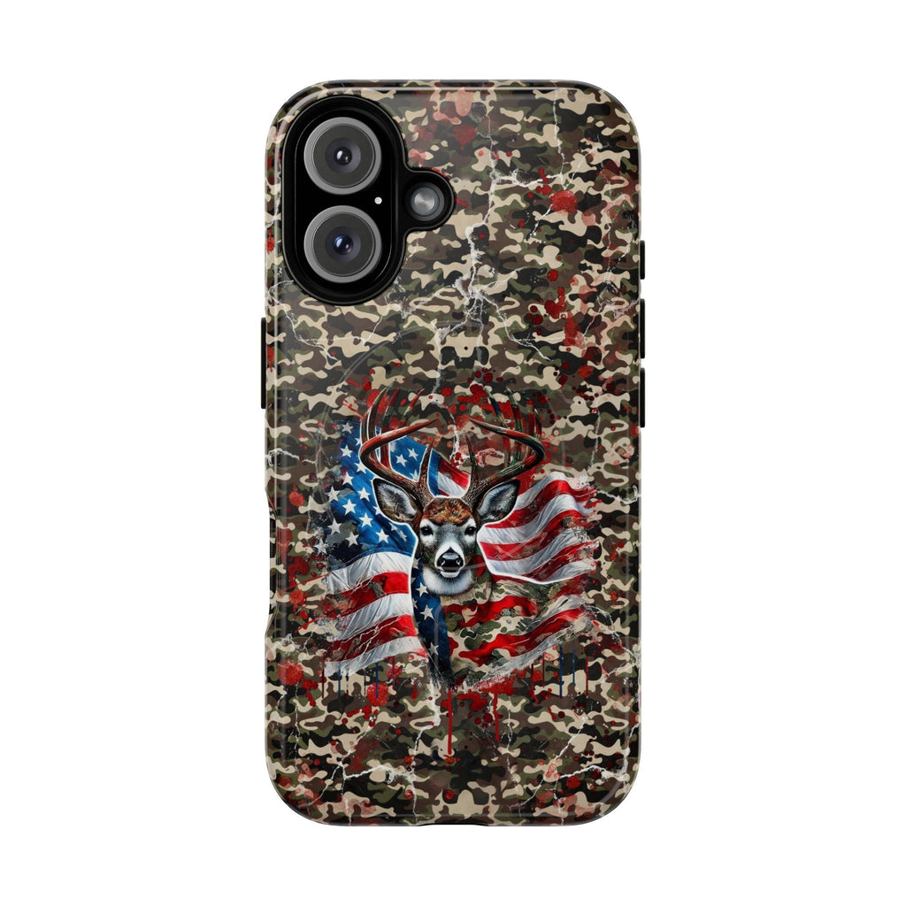STARS AND STRIPES DEER HUNTING MAGNETIC PHONE CASE - TLHG1905264