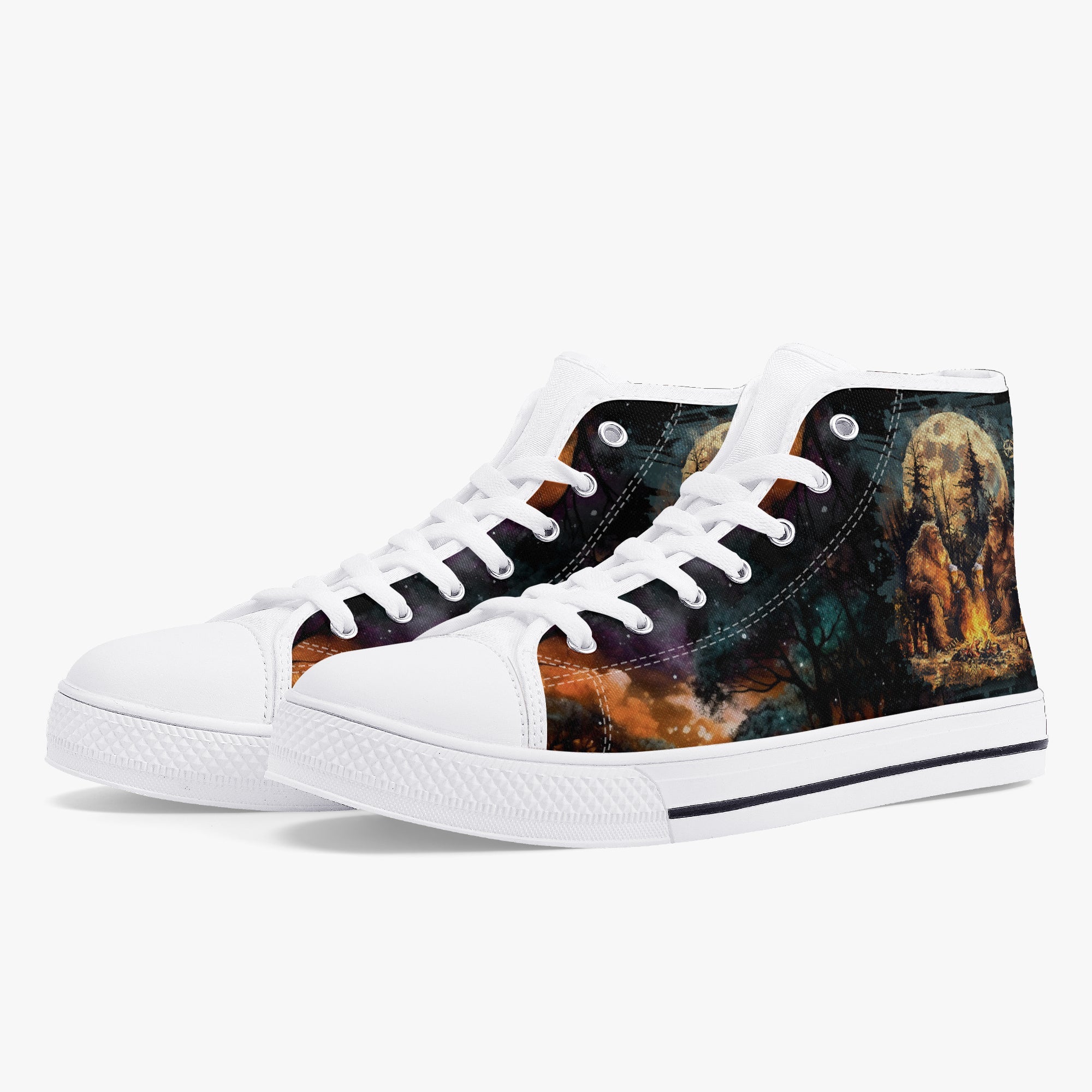 MAKING MEMORIES ONE CAMPFIRE AT A TIME BIGFOOT HIGH TOP CANVAS SHOES - TLNO2409245 jet