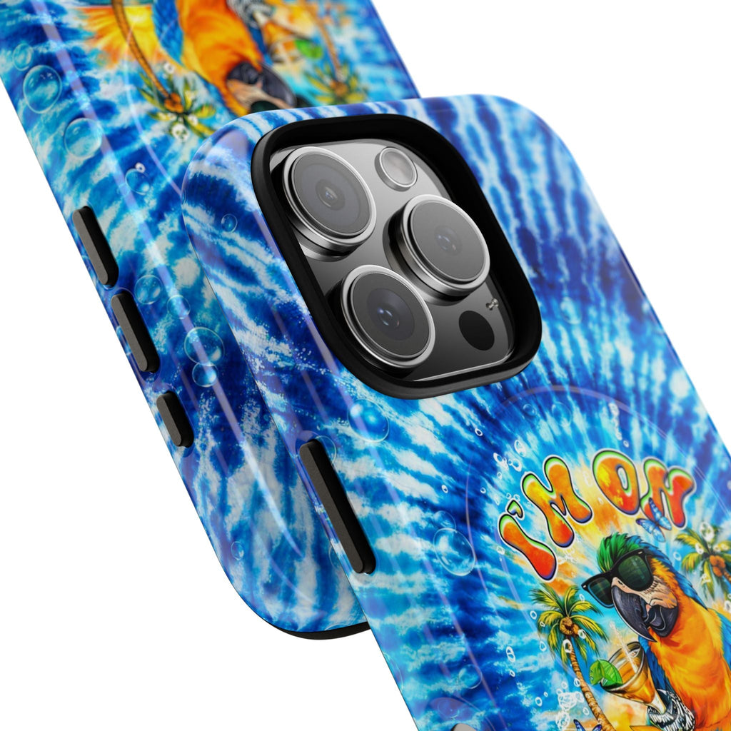 I'M ON ISLAND TIME PARROT  MAGNETIC PHONE CASE  - TLHG1604261