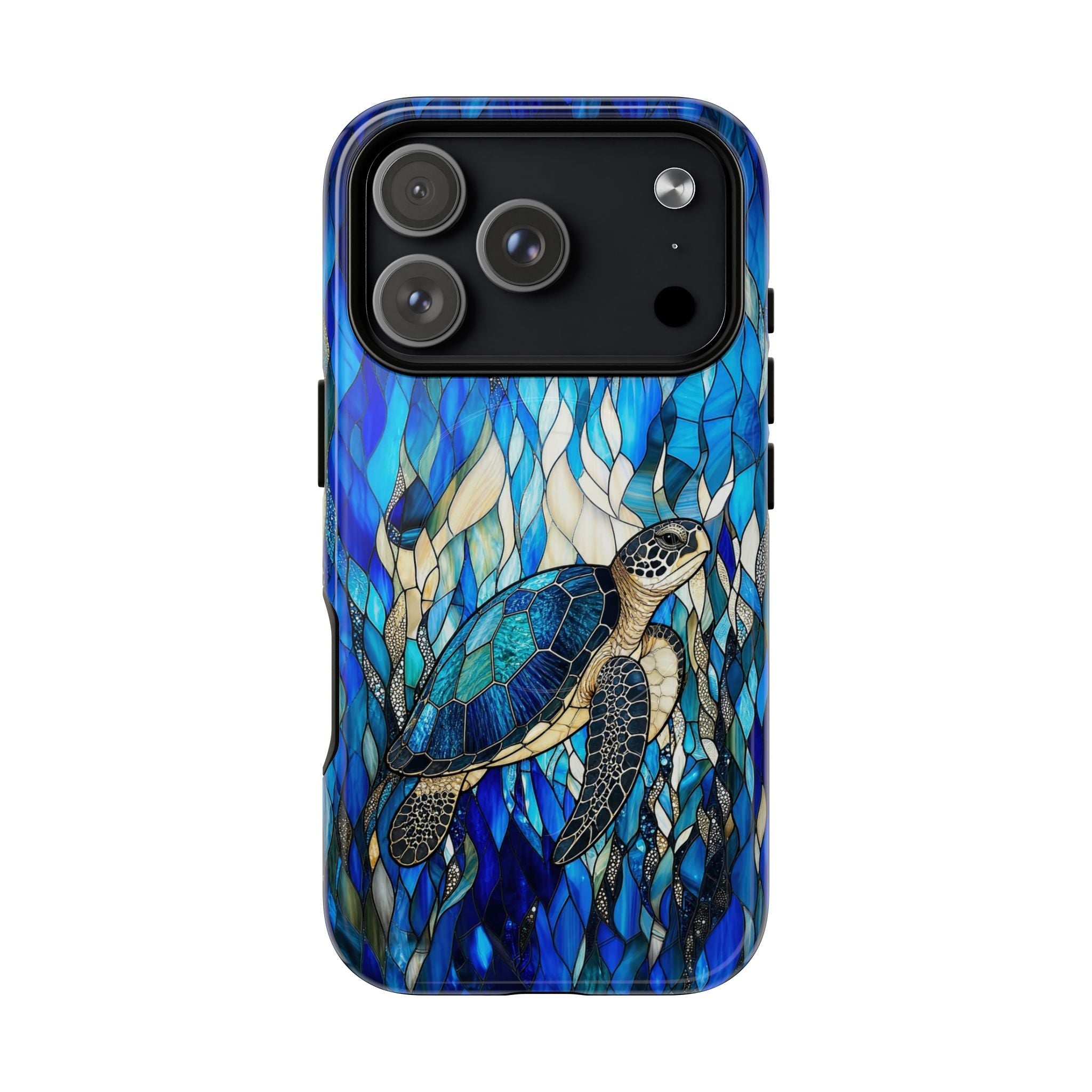 SEA TURTLE SWIMMING STAINED GLASS MAGNETIC PHONE CASE  - TLNT0505261