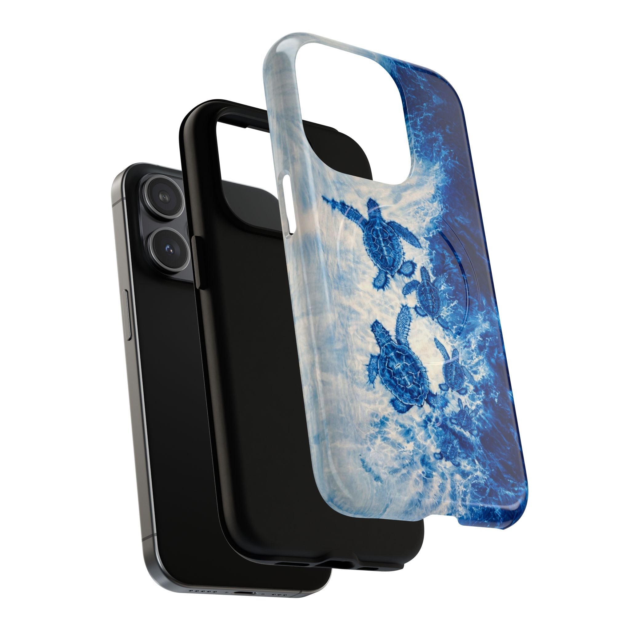 SEA TURTLE FAMILY WAVES MAGNETIC PHONE CASE  - TLTW1704264