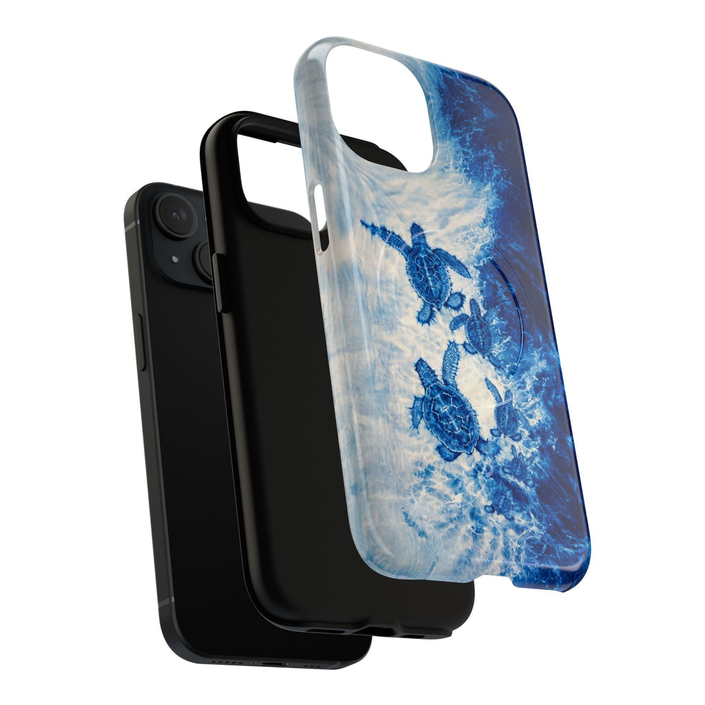 SEA TURTLE FAMILY WAVES MAGNETIC PHONE CASE  - TLTW1704264