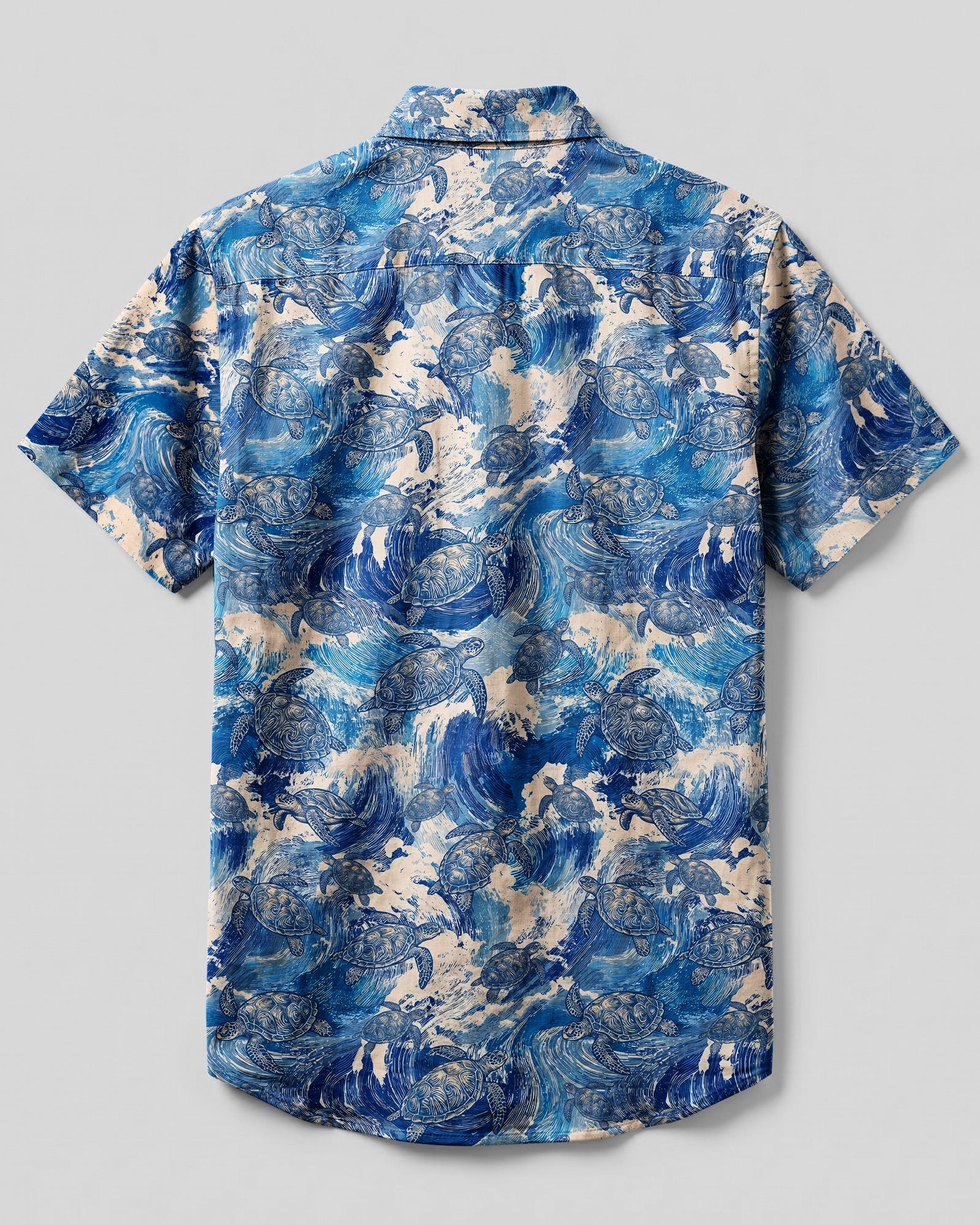 OCEAN TURTLE WAVES BUTTON-DOWN COLLAR SHIRT - TYQY0207263