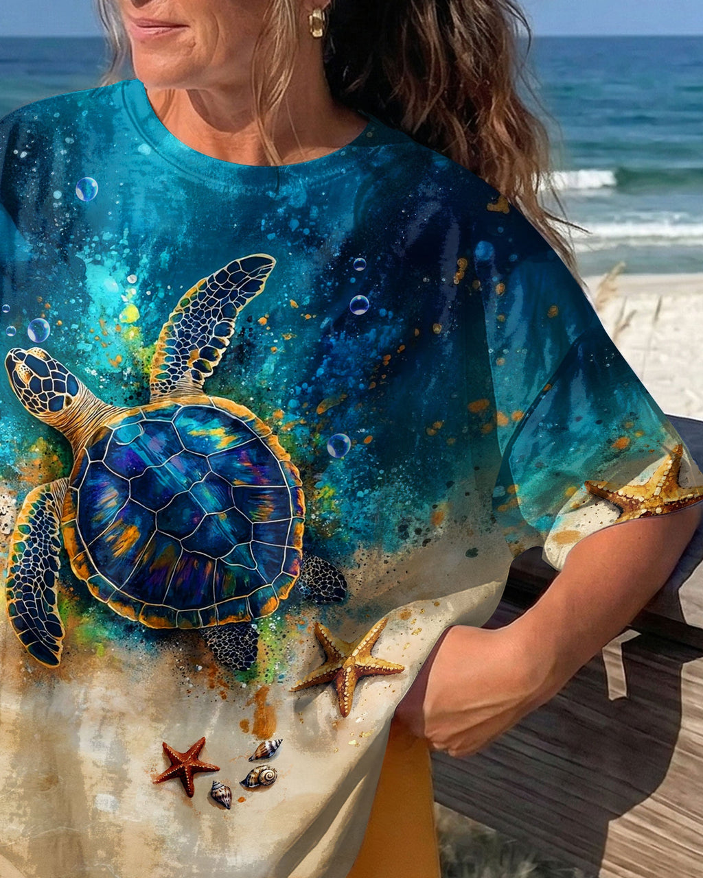 AND INTO THE OCEAN I GO TURTLE ALL OVER PRINT - TLTW1704262
