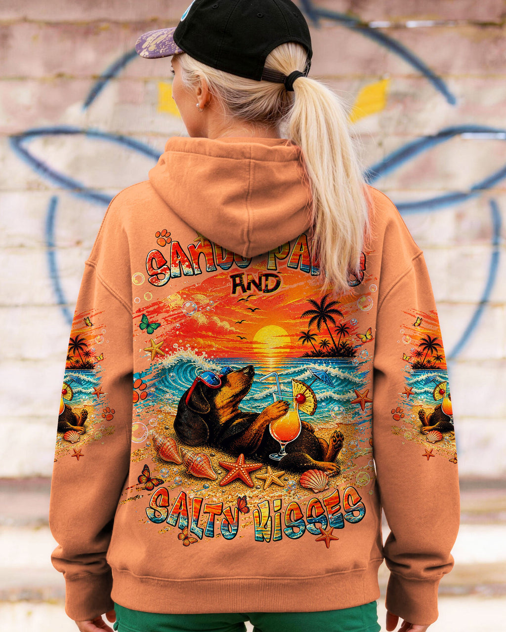 SANDY PAWS AND SALTY KISSES DACHSHUND DOG  ALL OVER PRINT  - TLNT0605263