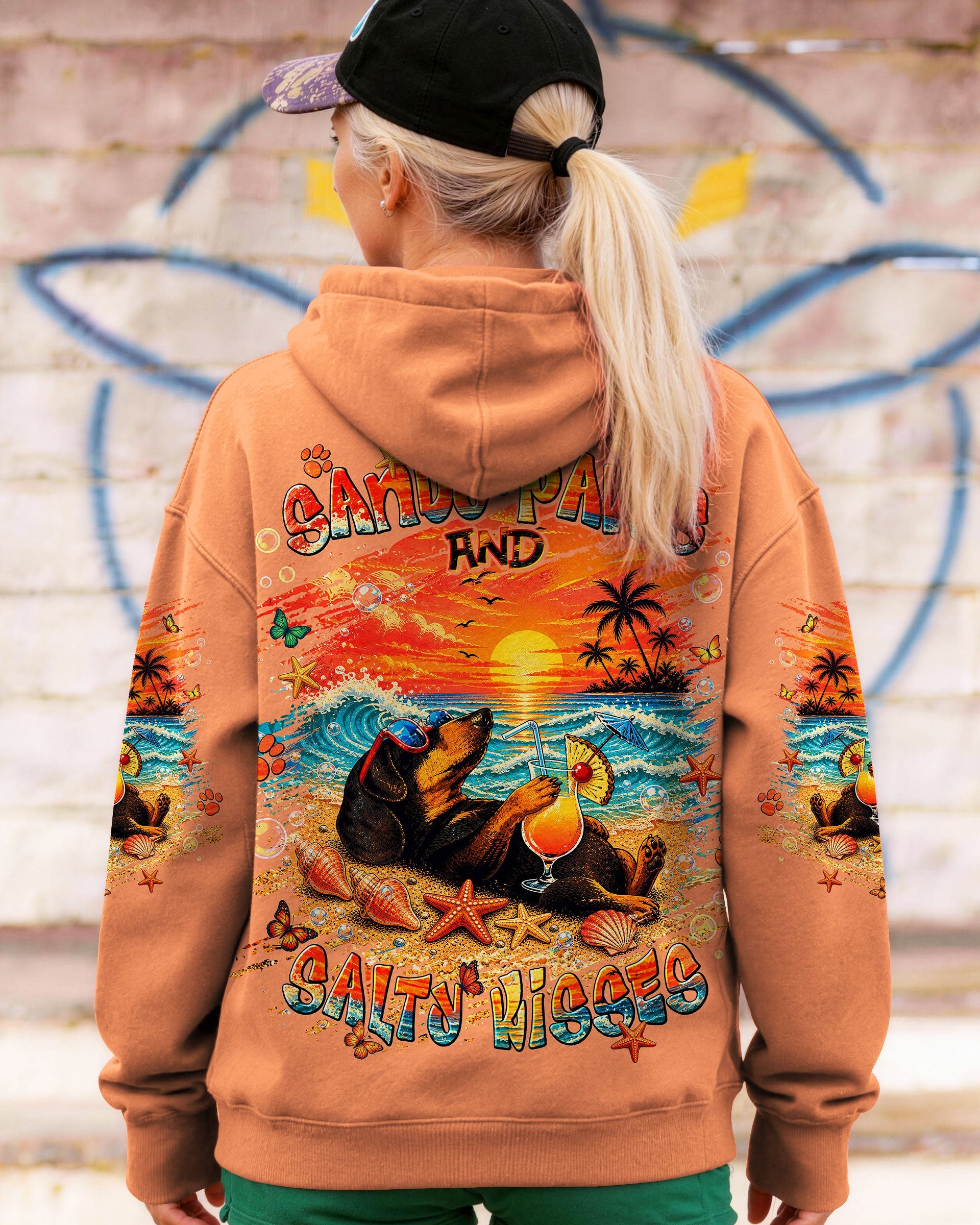 SANDY PAWS AND SALTY KISSES DACHSHUND DOG  ALL OVER PRINT  - TLNT0605263