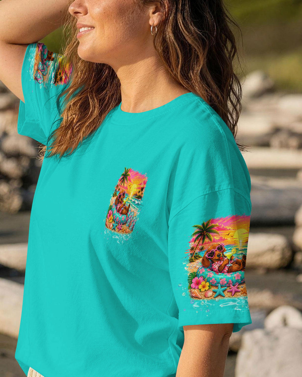 I'M ON ISLAND TIME DACHSHUND DOG ALL OVER PRINT  - TLTW2005263