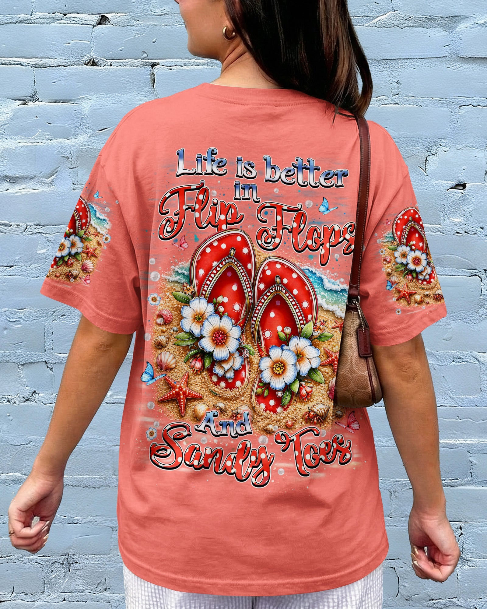 LIFE IS BETTER IN FLIP-FLOPS AND SANDY TOES ALL OVER PRINT   - TLHN1505263