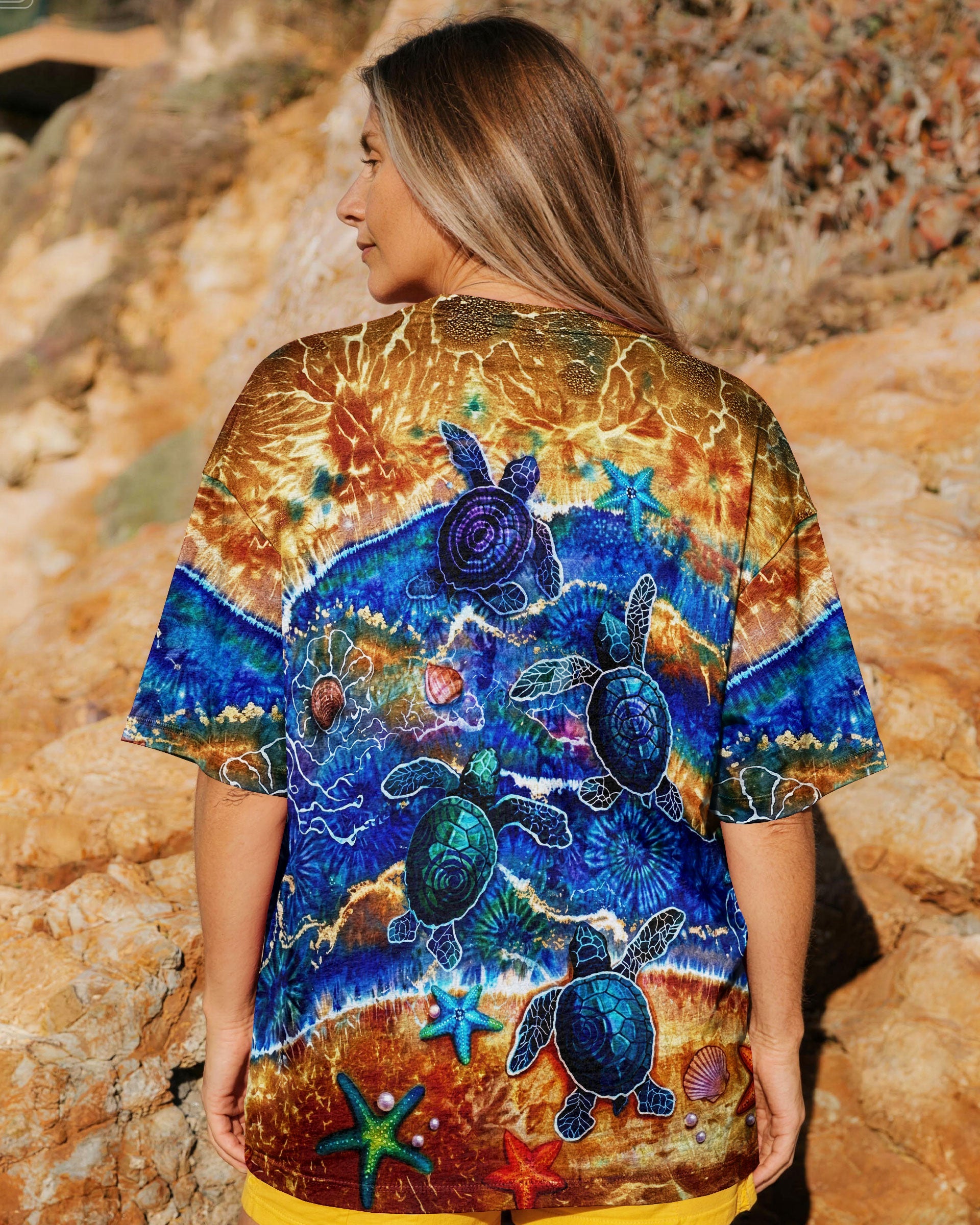 SEA TURTLE WAVES ALL OVER PRINT  - TLNT1404263