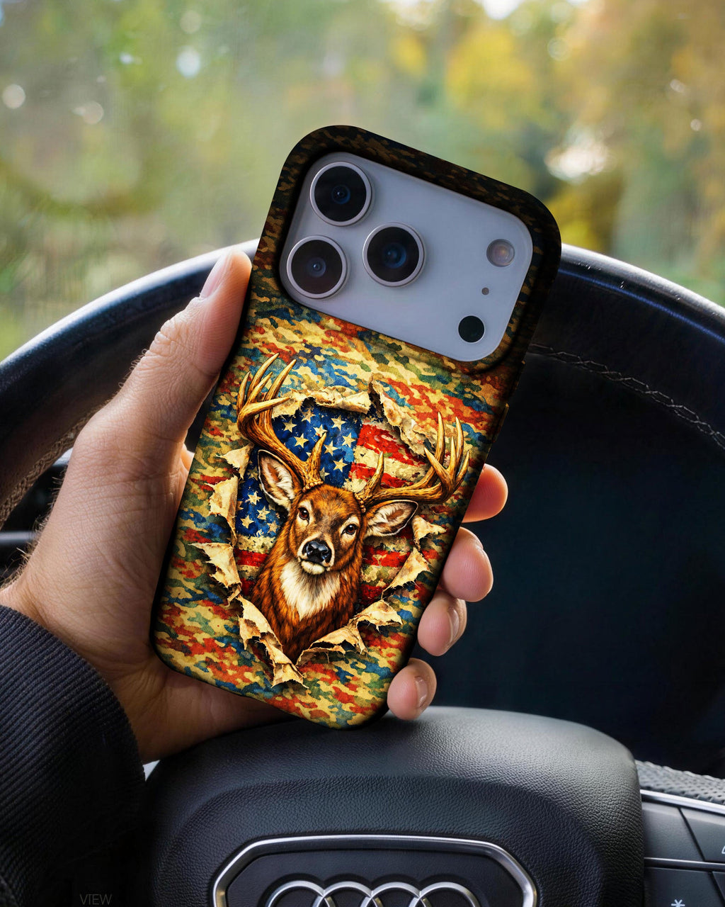 HUNTING DEER CAMOUFLAGE STARS AND STRIPES  PHONE CASE  - TLNT0405261