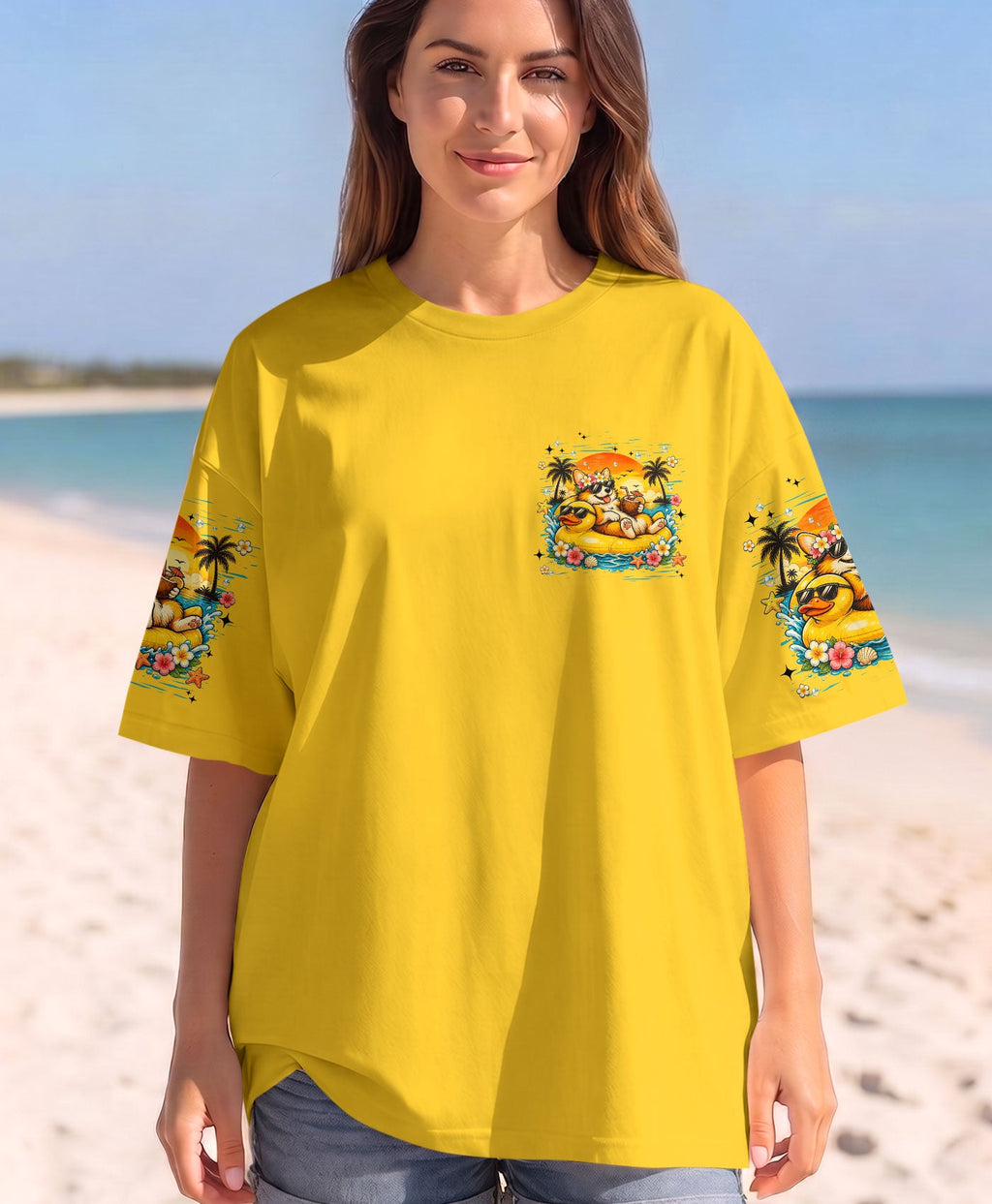 MEET ME AT MY HAPPY PLACE CORGI DOG ALL OVER PRINT   - TLHN2605263