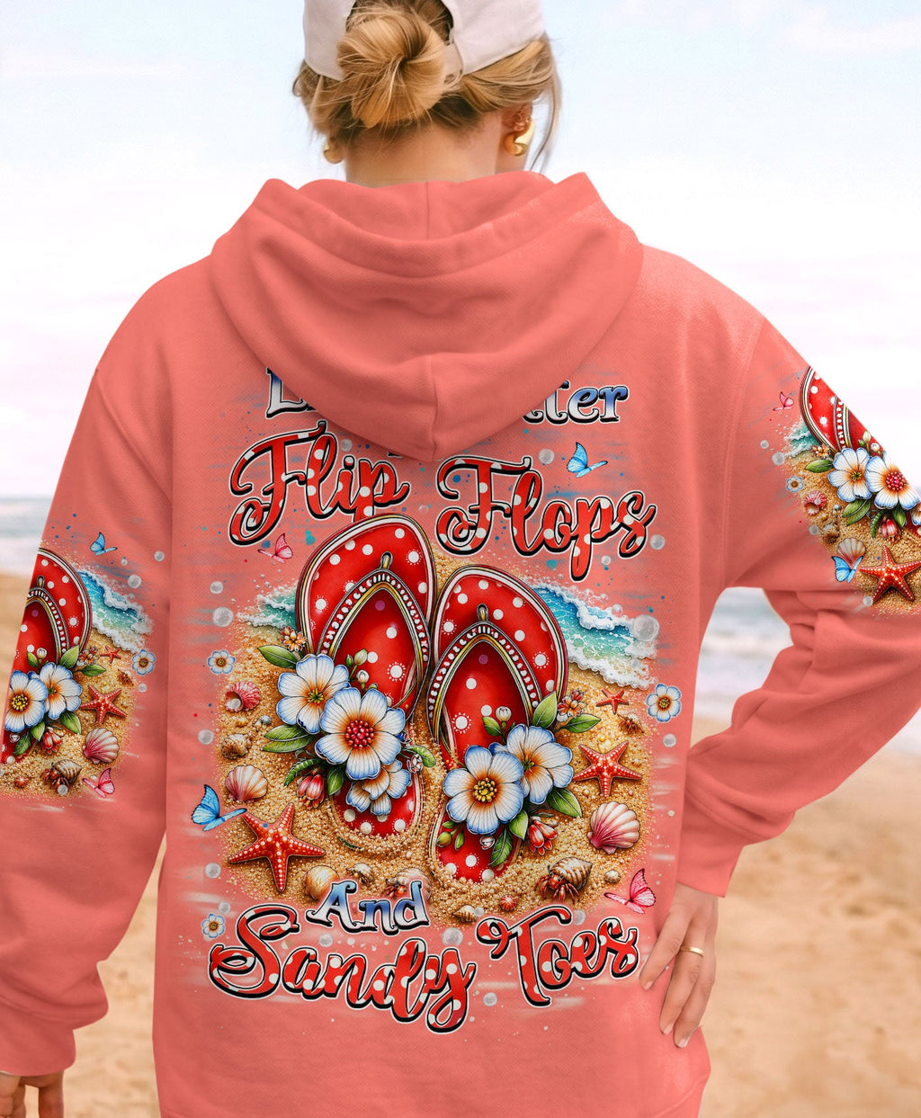LIFE IS BETTER IN FLIP-FLOPS AND SANDY TOES ALL OVER PRINT   - TLHN1505263