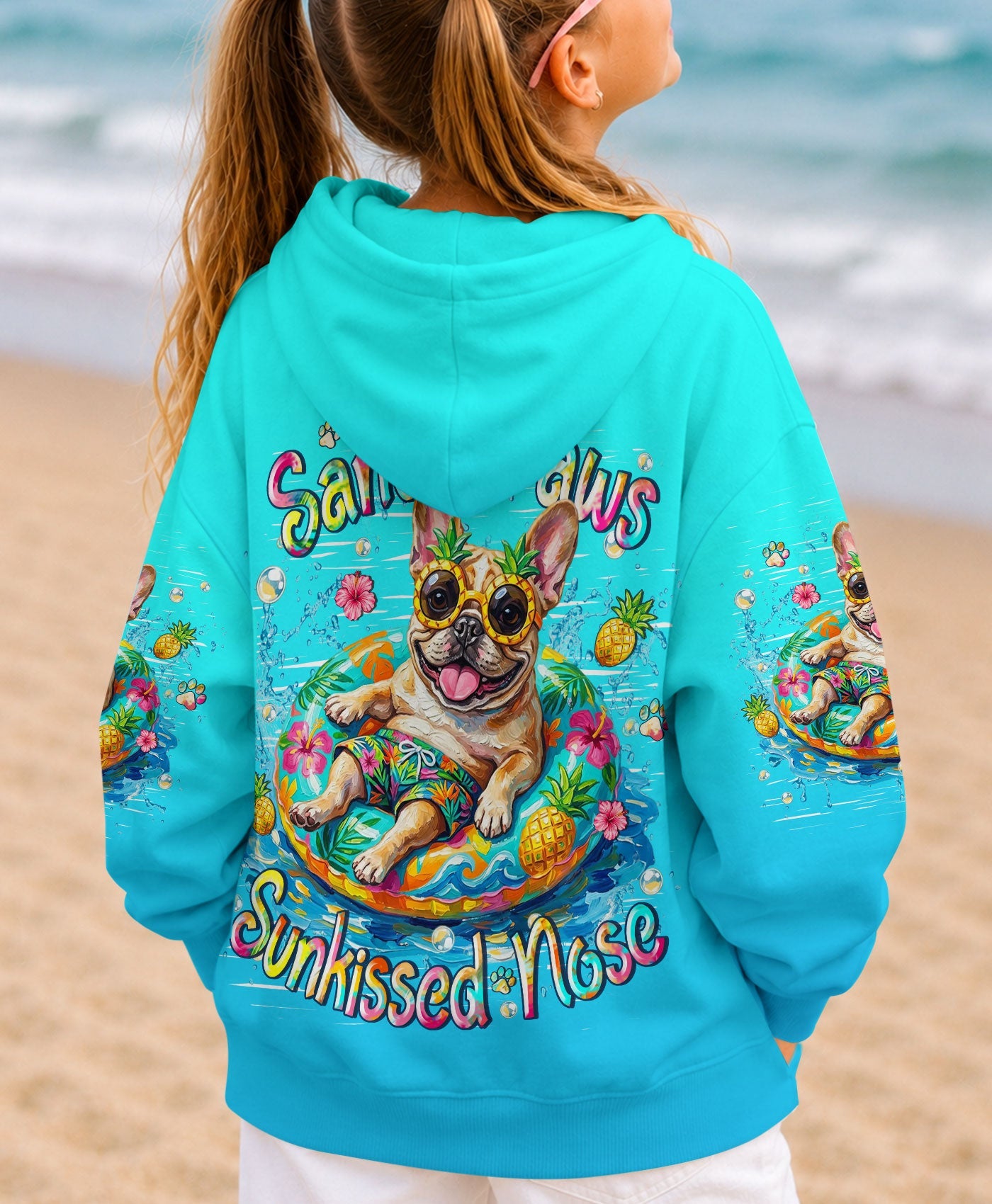 SANDY PAWS SUNKISSED NOSE FRENCH BULLDOG KIDS ALL OVER PRINT  - TLHN2205264