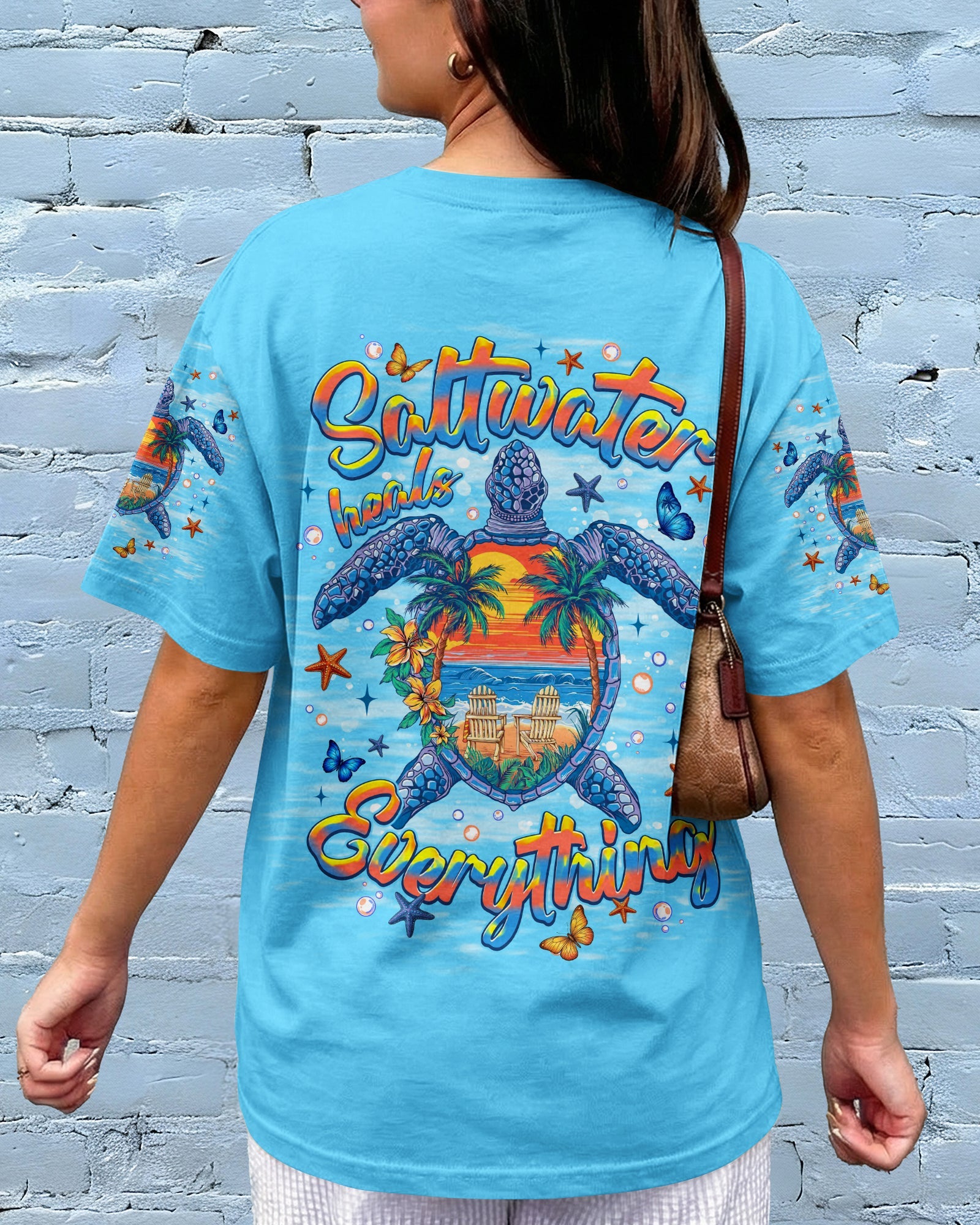 SALTWATER HEALS EVERYTHING TURTLE ALL OVER PRINT   - TLNT0406263