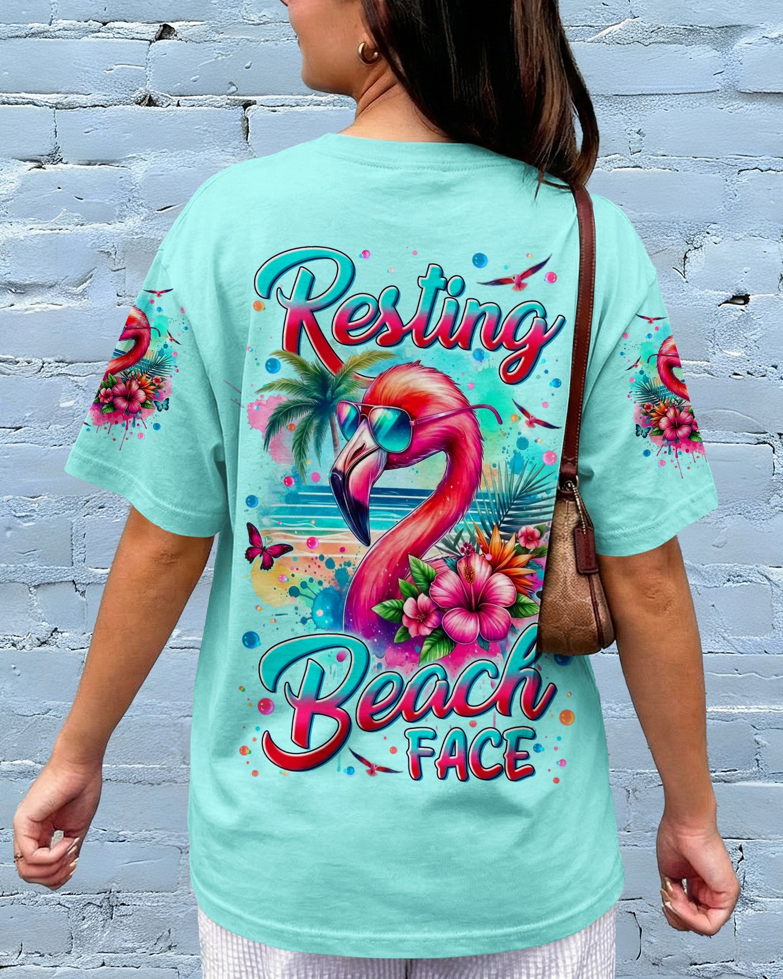 RESTING BEACH FACE FLAMINGO ALL OVER PRINT - TYLN0904262