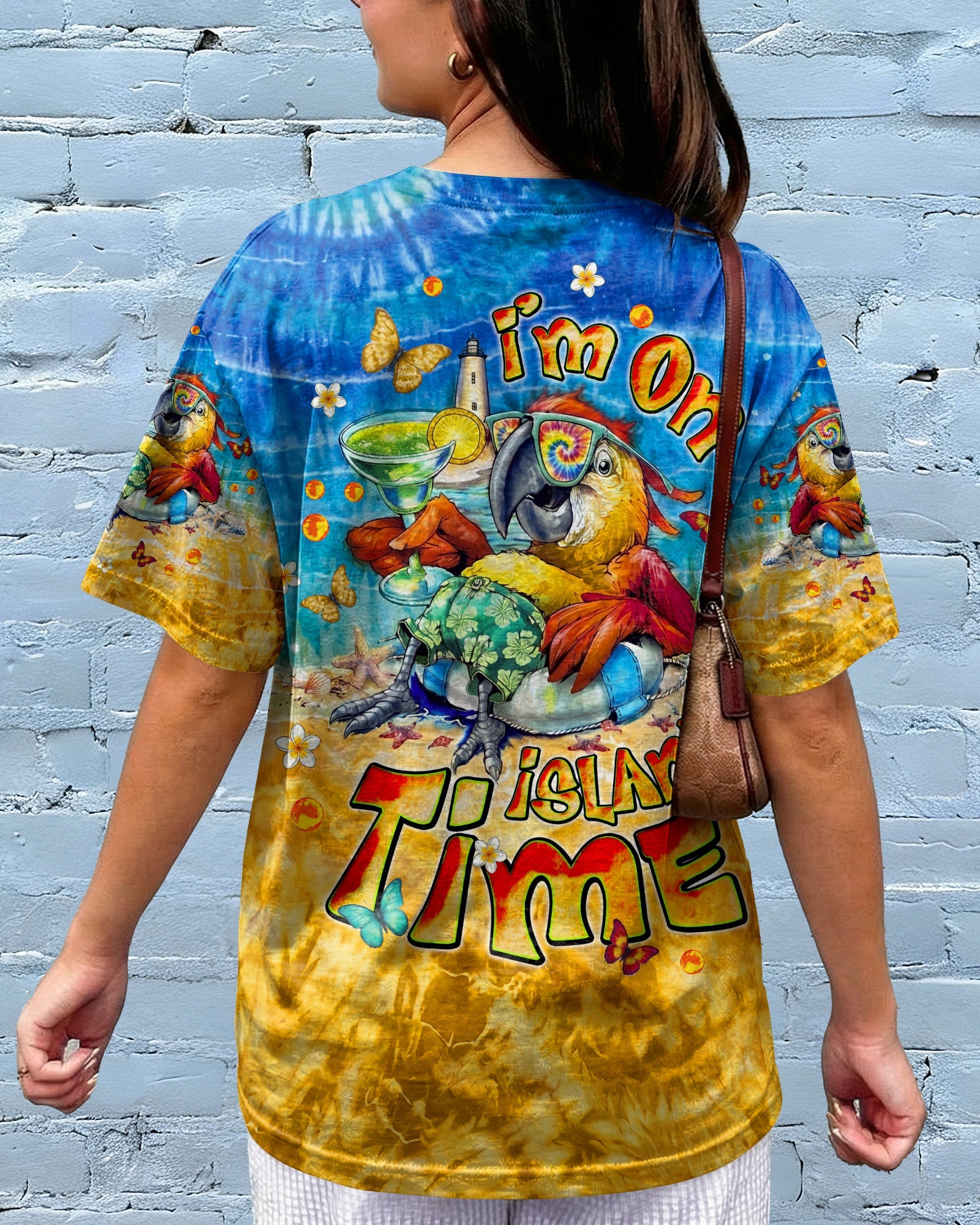 I'M ON ISLAND TIME PARROT ALL OVER PRINT - TLNT0805262
