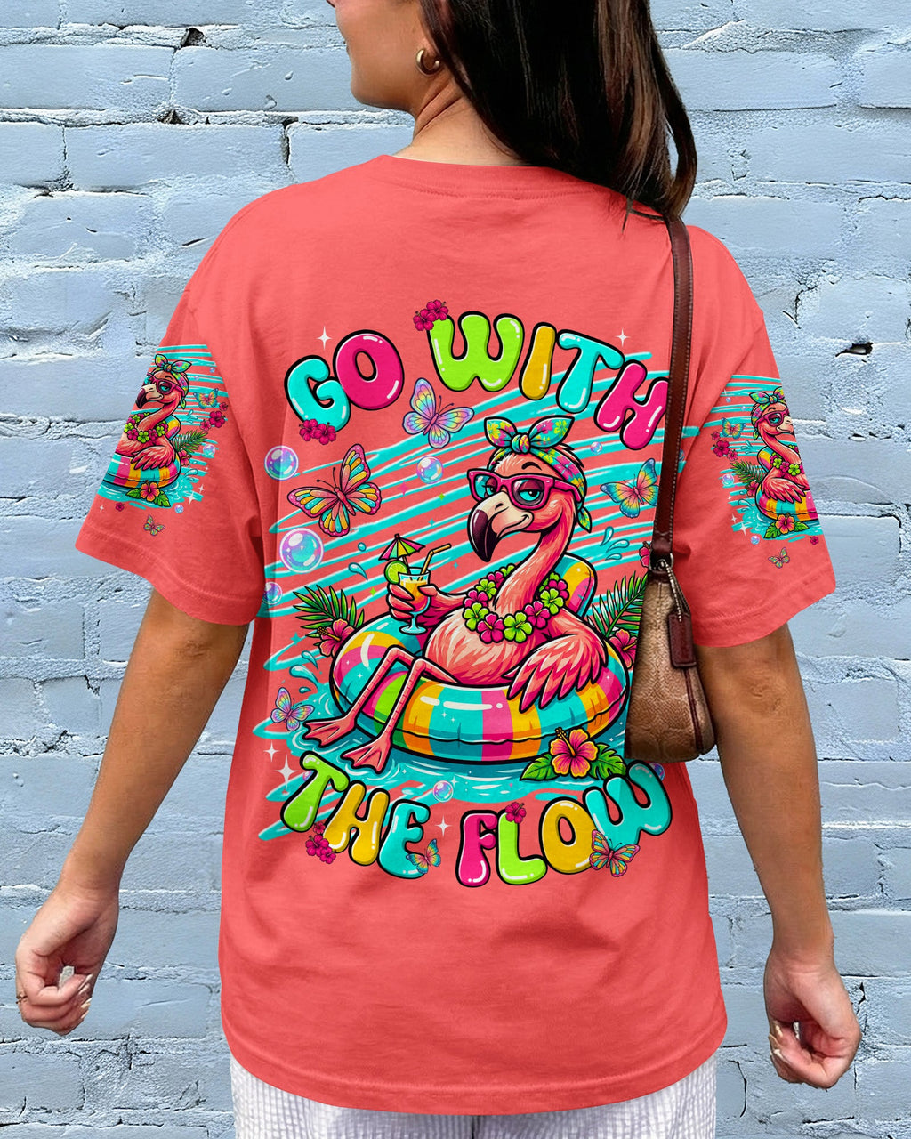 GO WITH THE FLOW FLAMINGO ALL OVER PRINT  - TLNT1806263