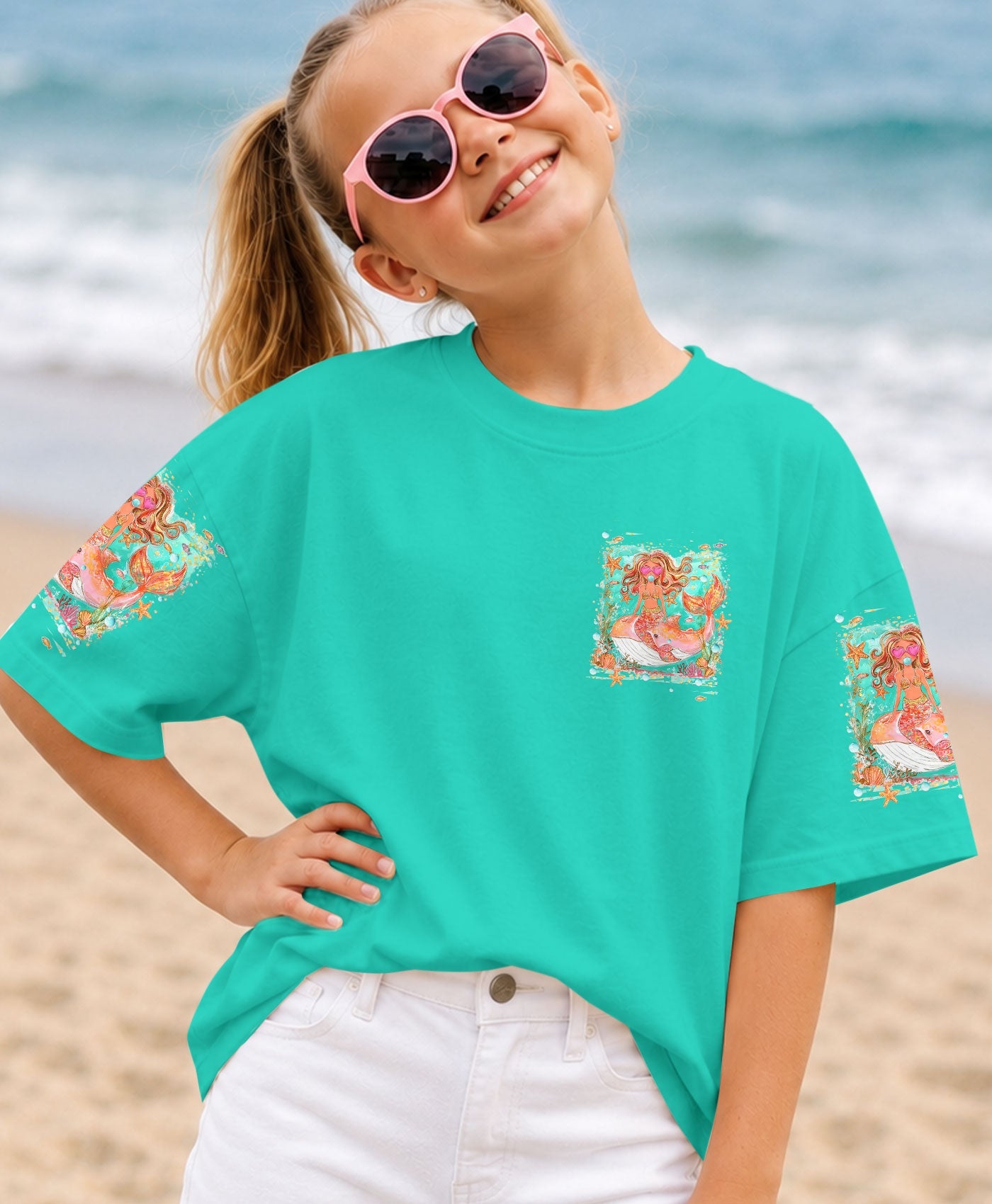MERMAID KISSES STARFISH WISHES KIDS ALL OVER PRINT - TLHN0806261