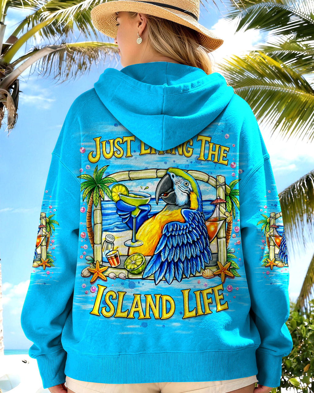 JUST LIVING THE ISLAND LIFE PARROT ALL OVER PRINT  - TLNT1205262