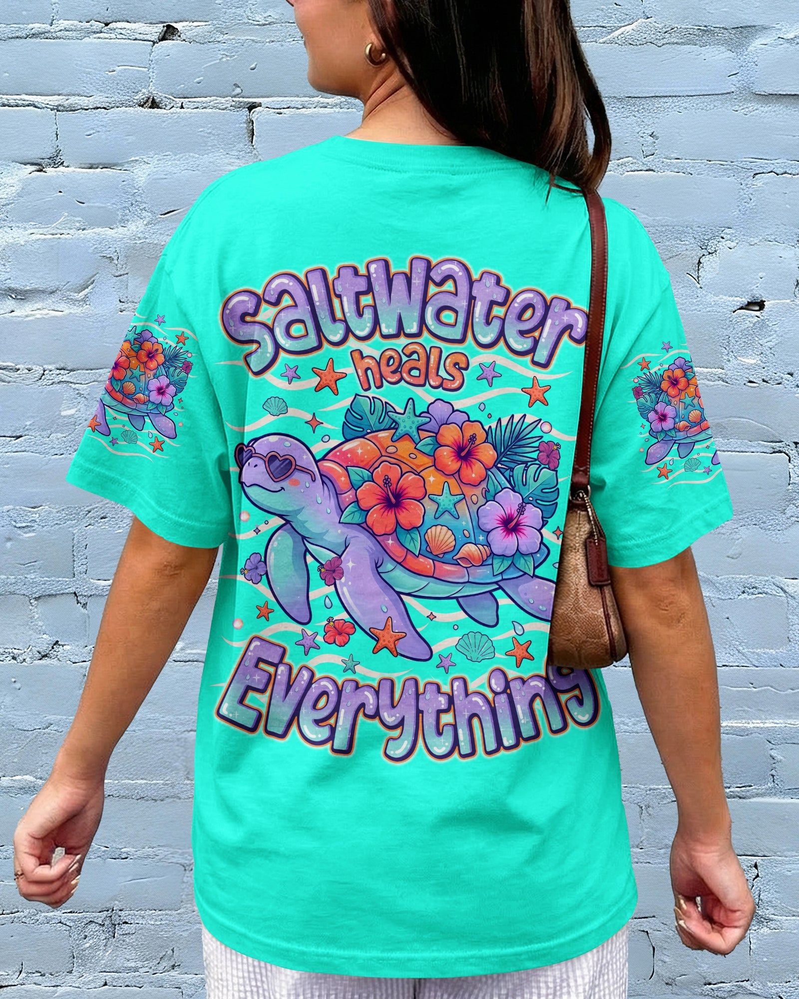 SALTWATER HEALS EVERYTHING TURTLE ALL OVER PRINT  - TLNO1507261