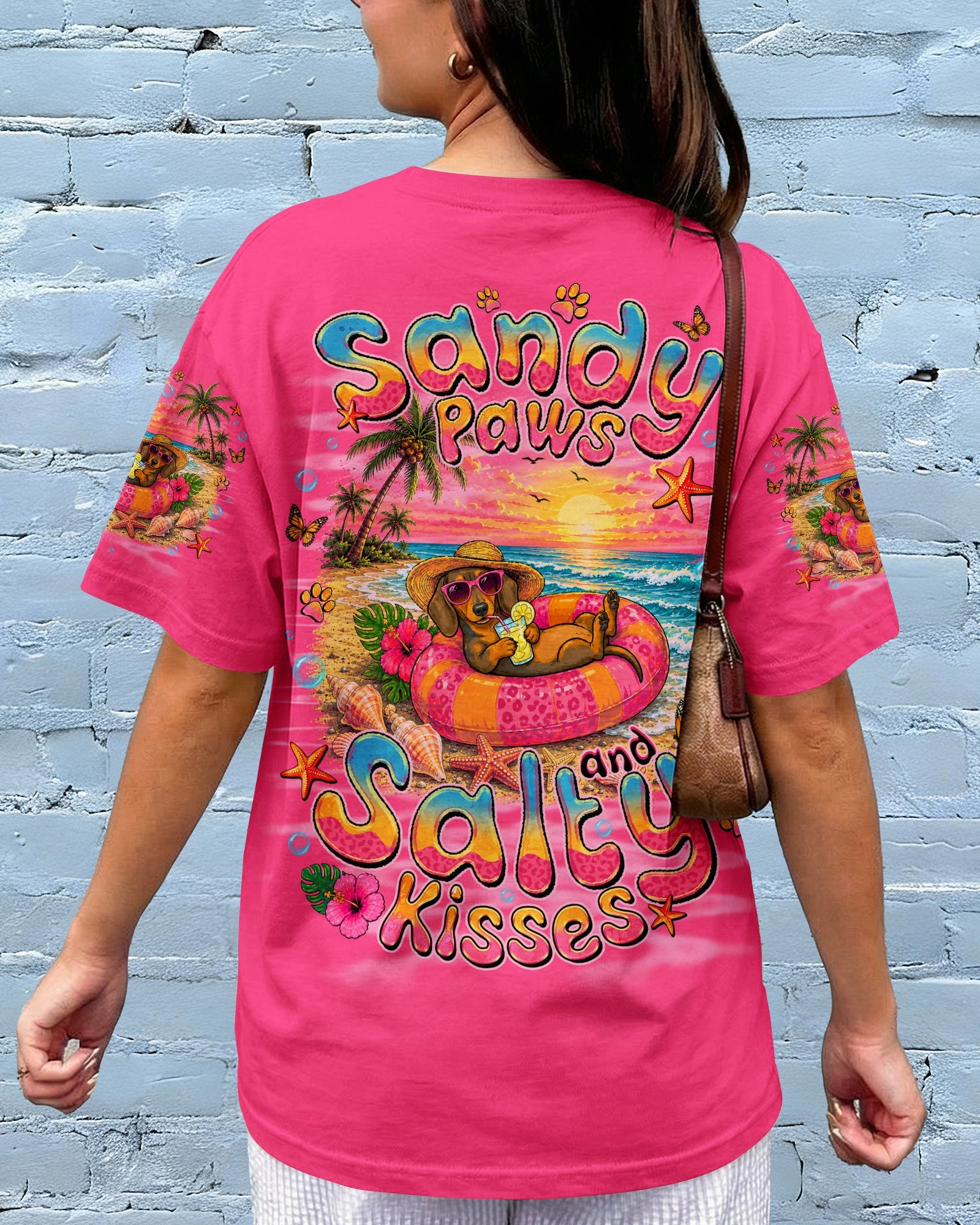 SANDY PAWS AND SALTY KISSES DACHSHUND DOG ALL OVER PRINT  - TLNO2105261