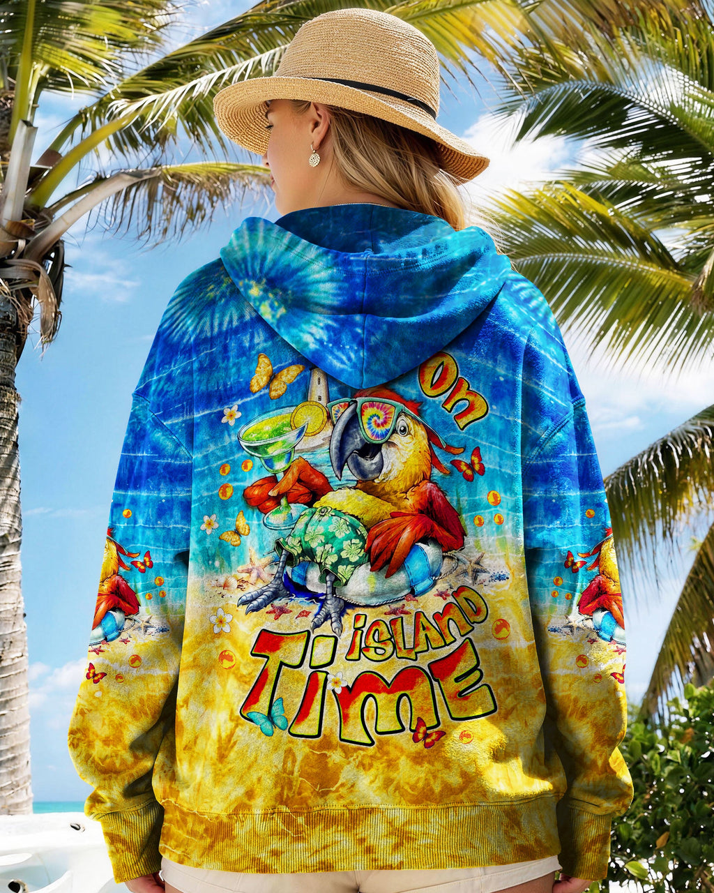 I'M ON ISLAND TIME PARROT ALL OVER PRINT - TLNT0805262