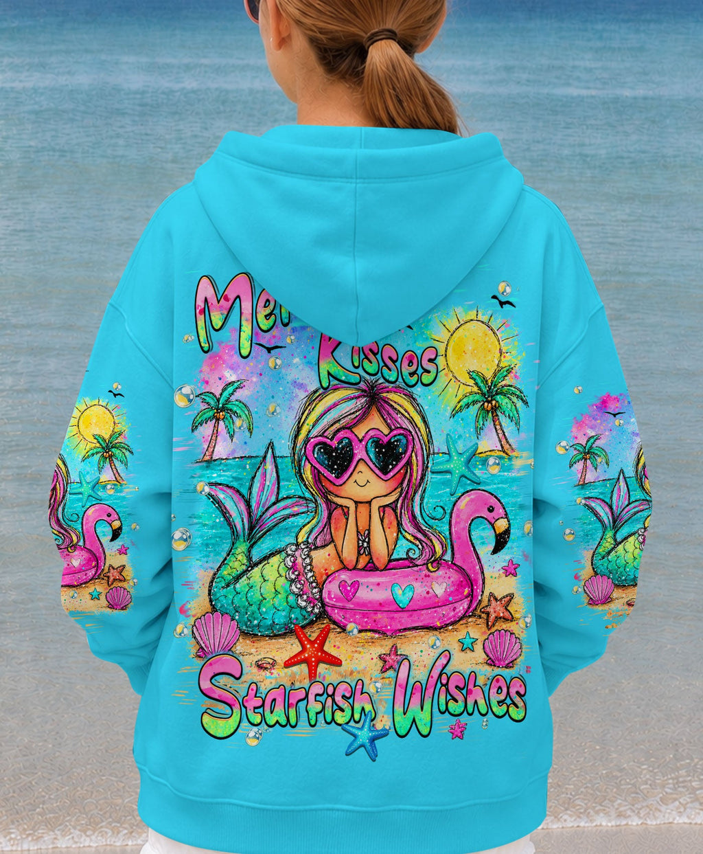 MERMAID KISSES STARFISH WISHES KIDS ALL OVER PRINT  - TLHN2505261