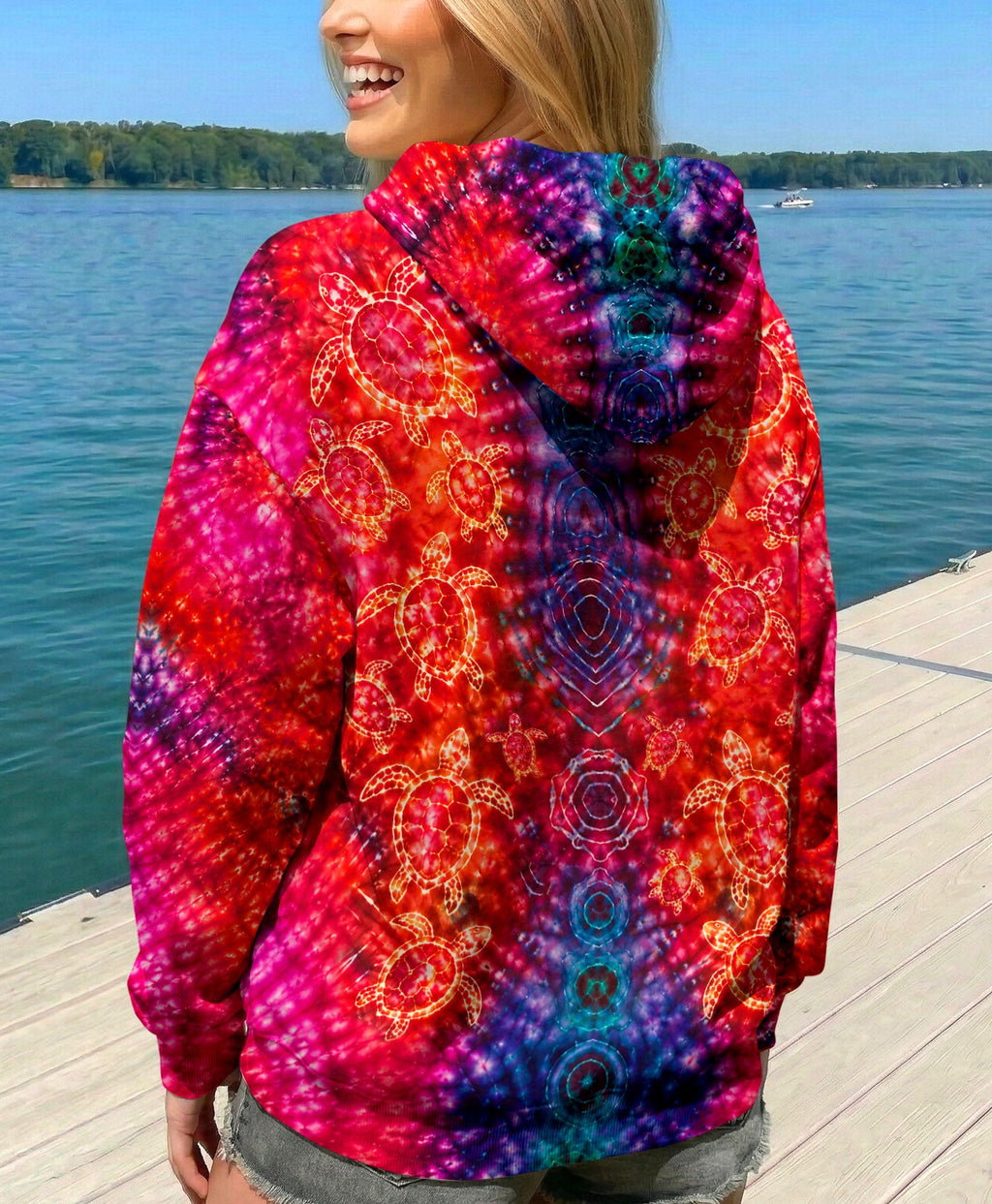 SEA TURTLES PSYCHEDELIC PATTERN ALL OVER PRINT  - TLHN0107261