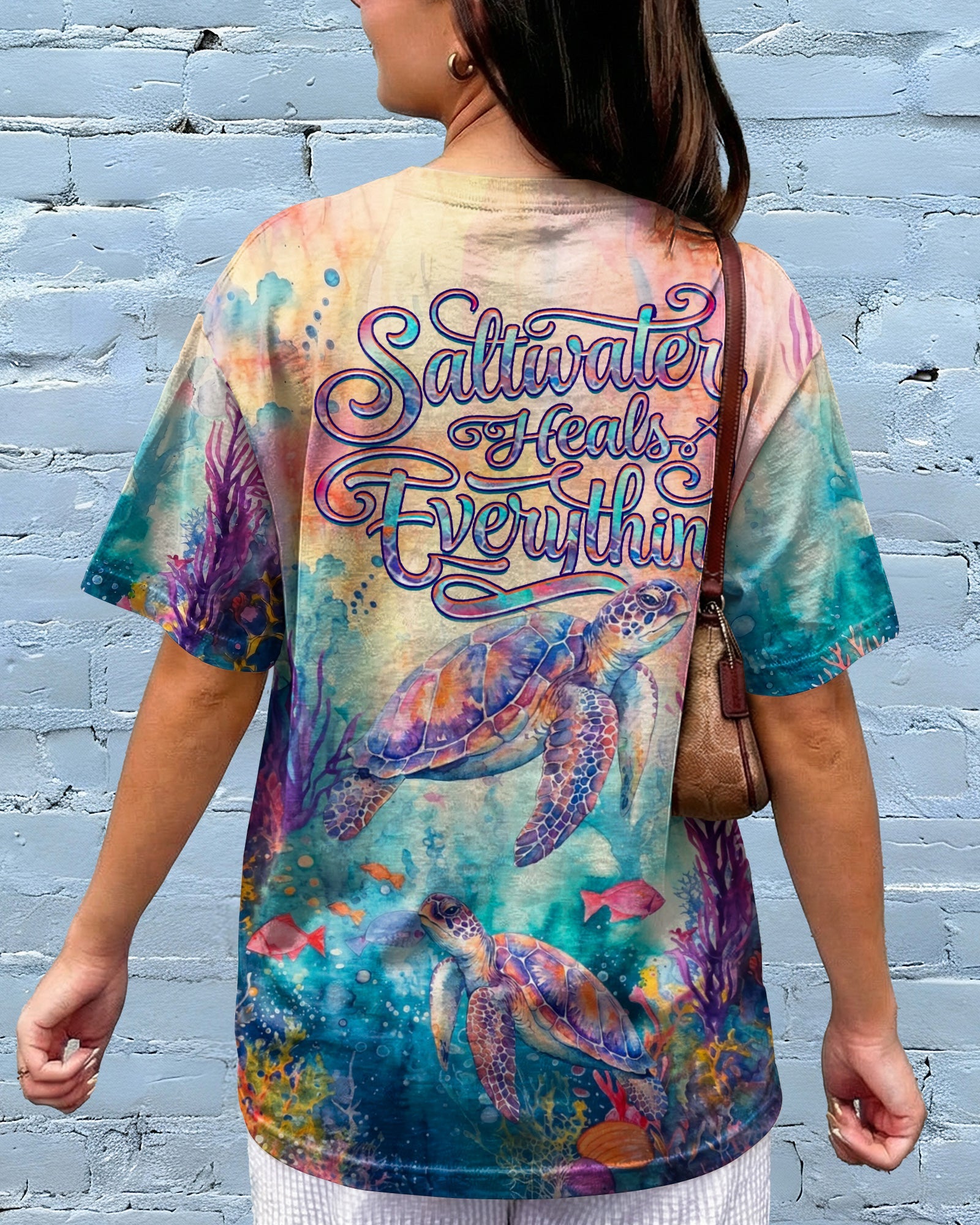 SALTWATER HEALS EVERYTHING TURTLE ALL OVER PRINT  - TLHN2104261
