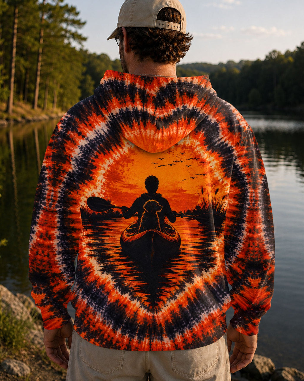 KAYAK INTO THE SUNSET WITH DOG  SWIRL ALL OVER PRINT  - TLHN0207262