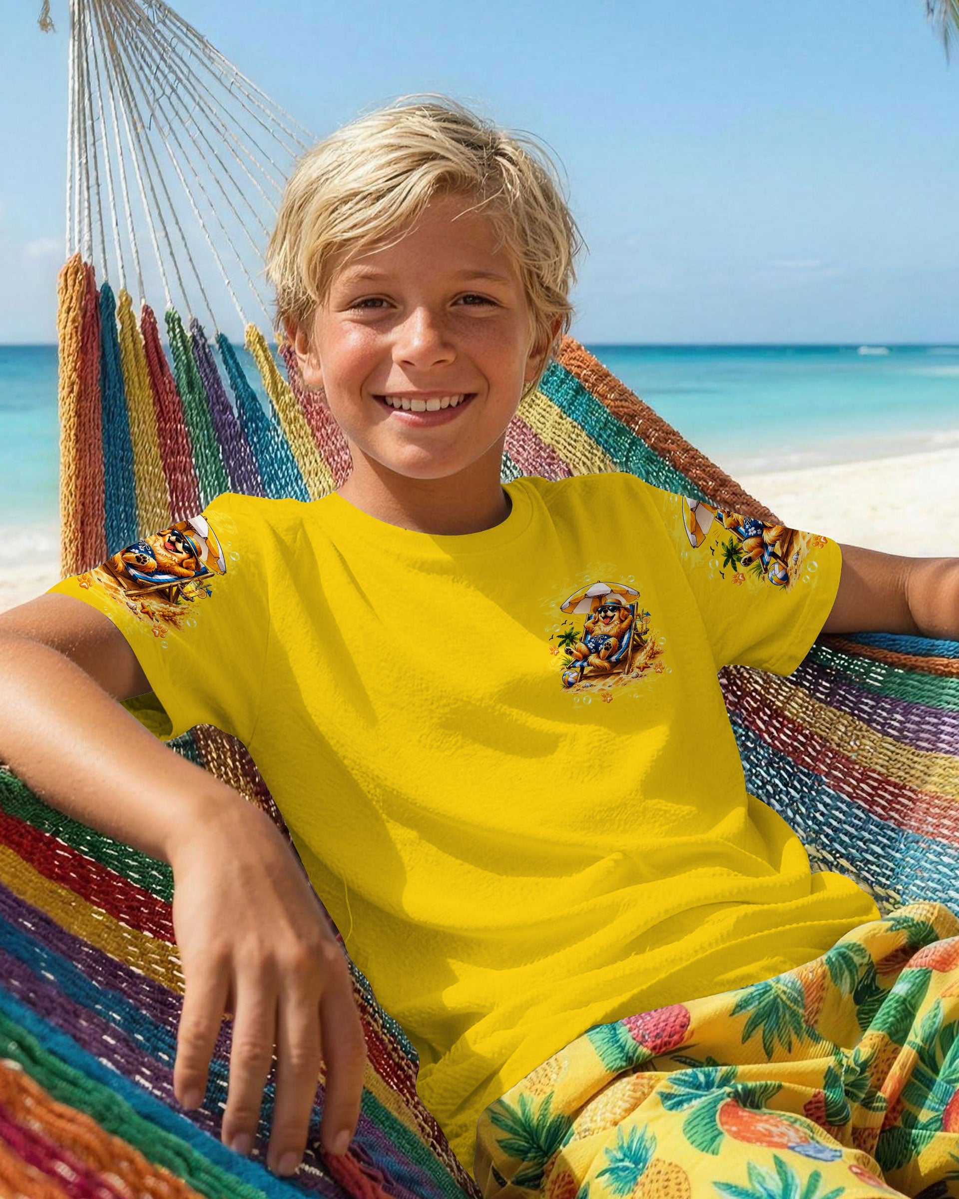 PAWS OUT SUN'S OUT GOLDEN RETRIEVER DOG KIDS ALL OVER PRINT - TLTW2805262
