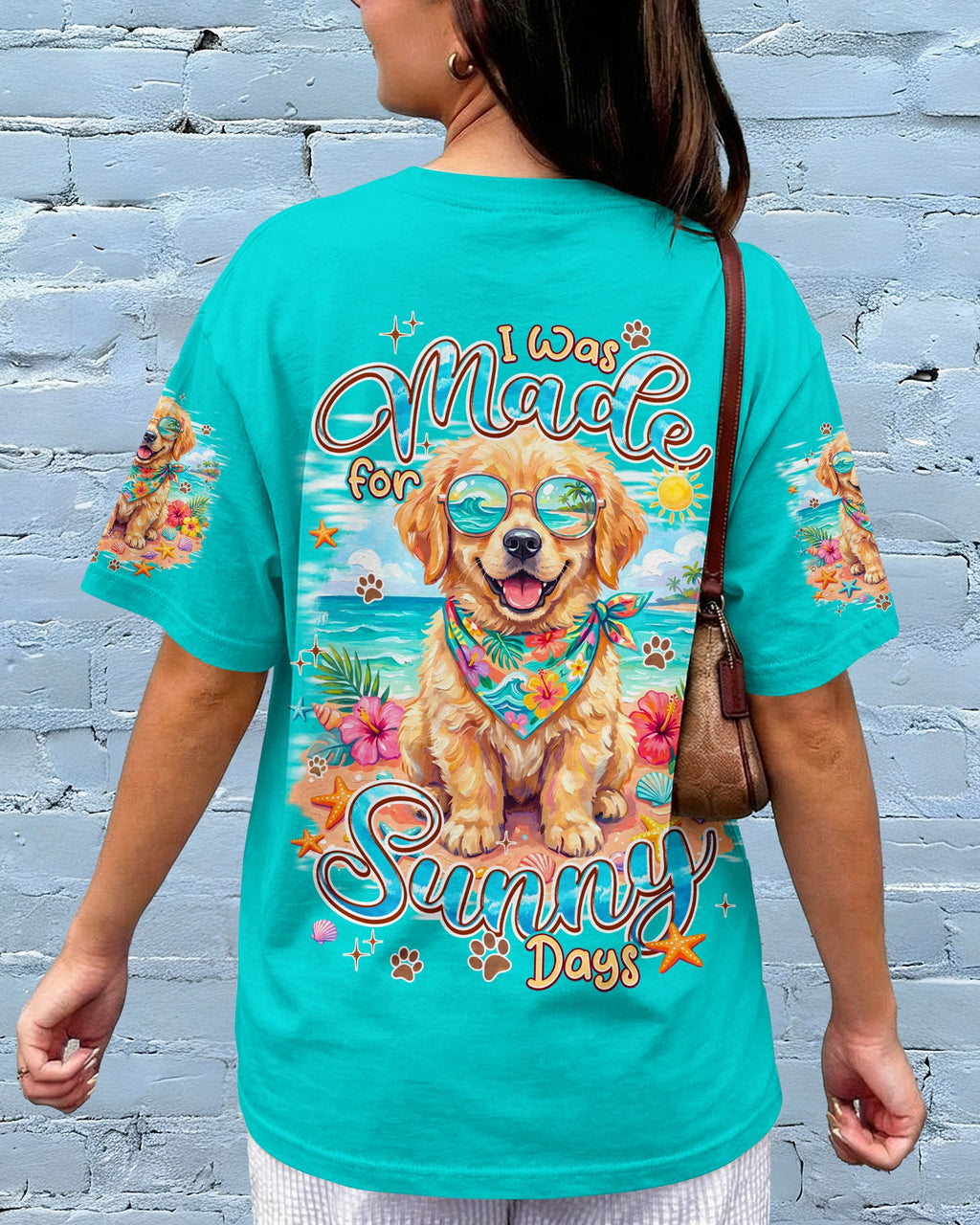 I WAS MADE FOR SUNNY DAYS GOLDEN RETRIEVER DOG ALL OVER PRINT - TYPQ2105263