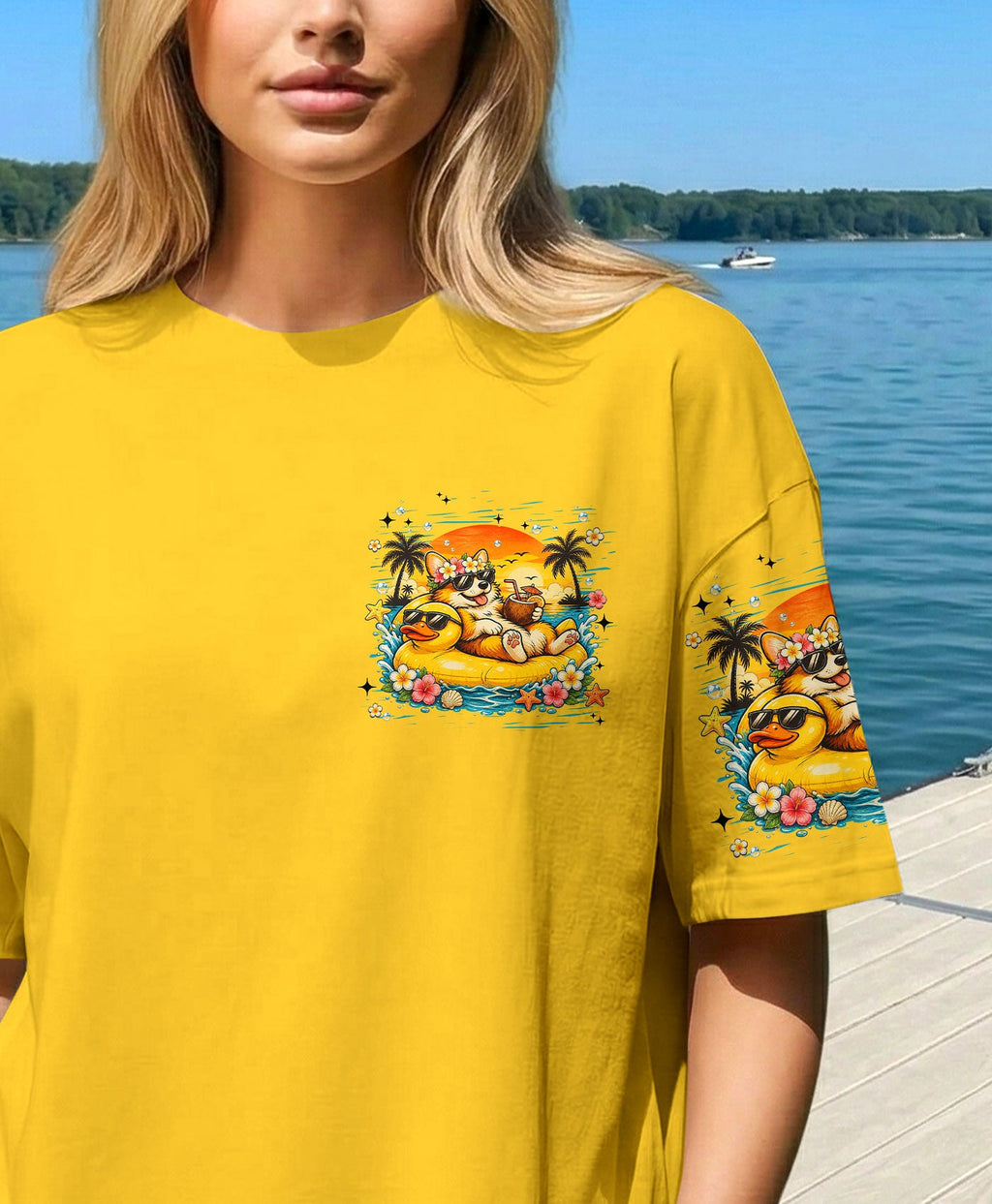 NOT A CARE IN THE WORLD CORGI DOG  ALL OVER PRINT  - TLHN0405263