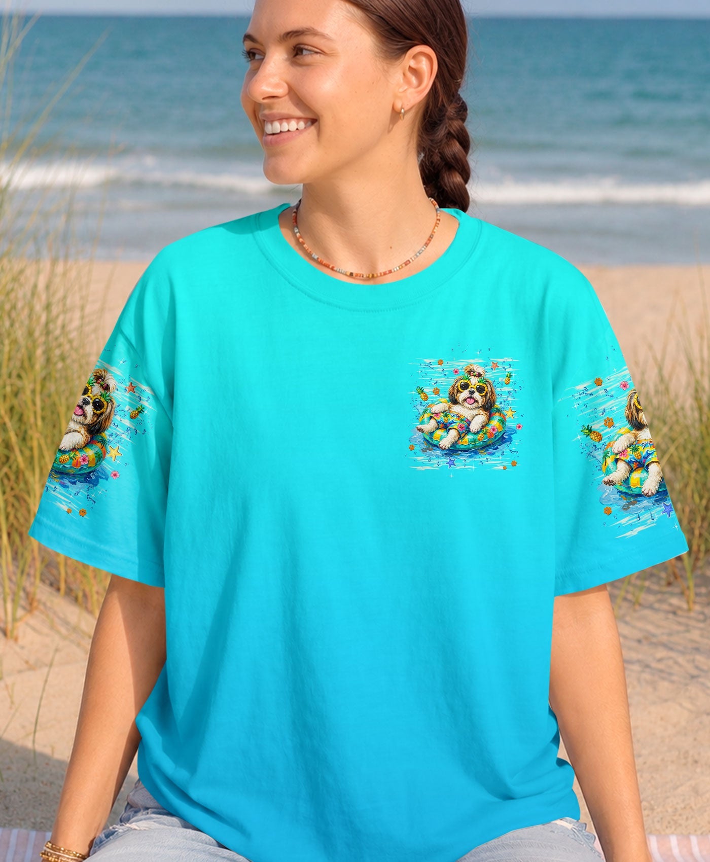 SMELL THE SEA FEEL THE BREEZE SHIH TZU DOG ALL OVER PRINT - TLHN0506263