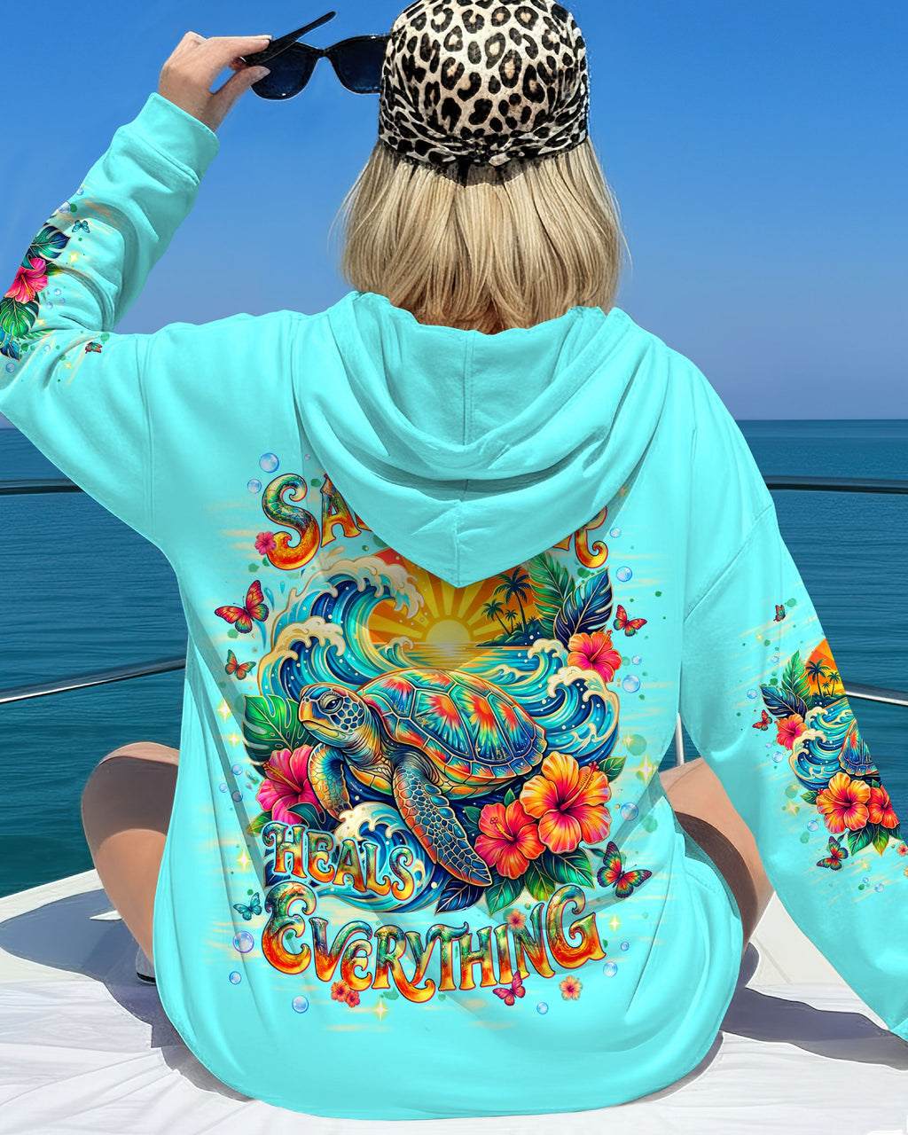 SALTWATER HEALS EVERYTHING TURTLE ALL OVER PRINT  - TLNT1704261
